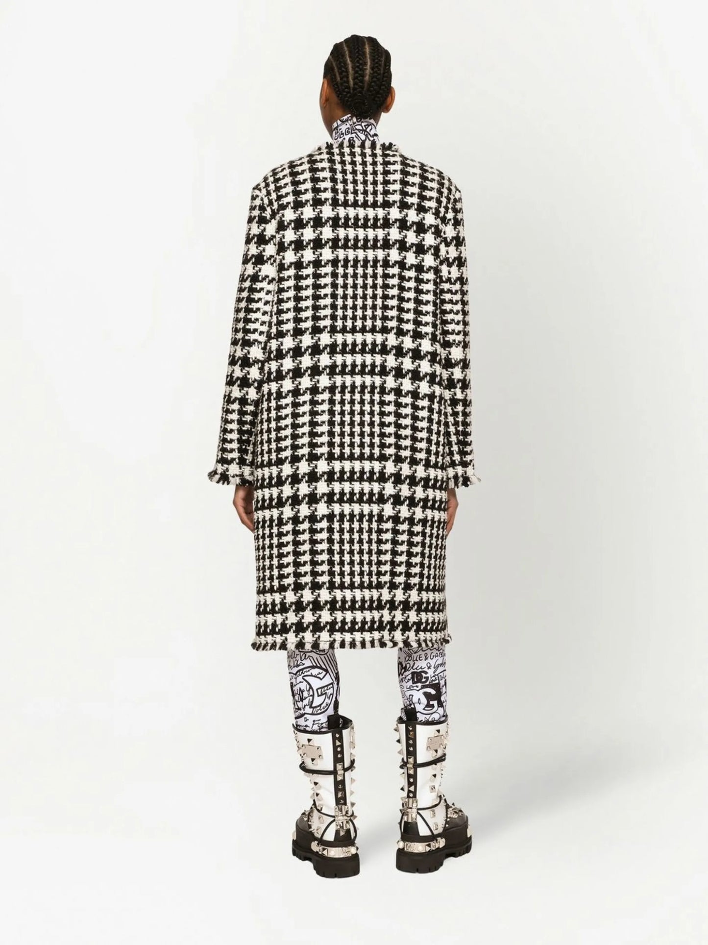 tweed single-breasted coat