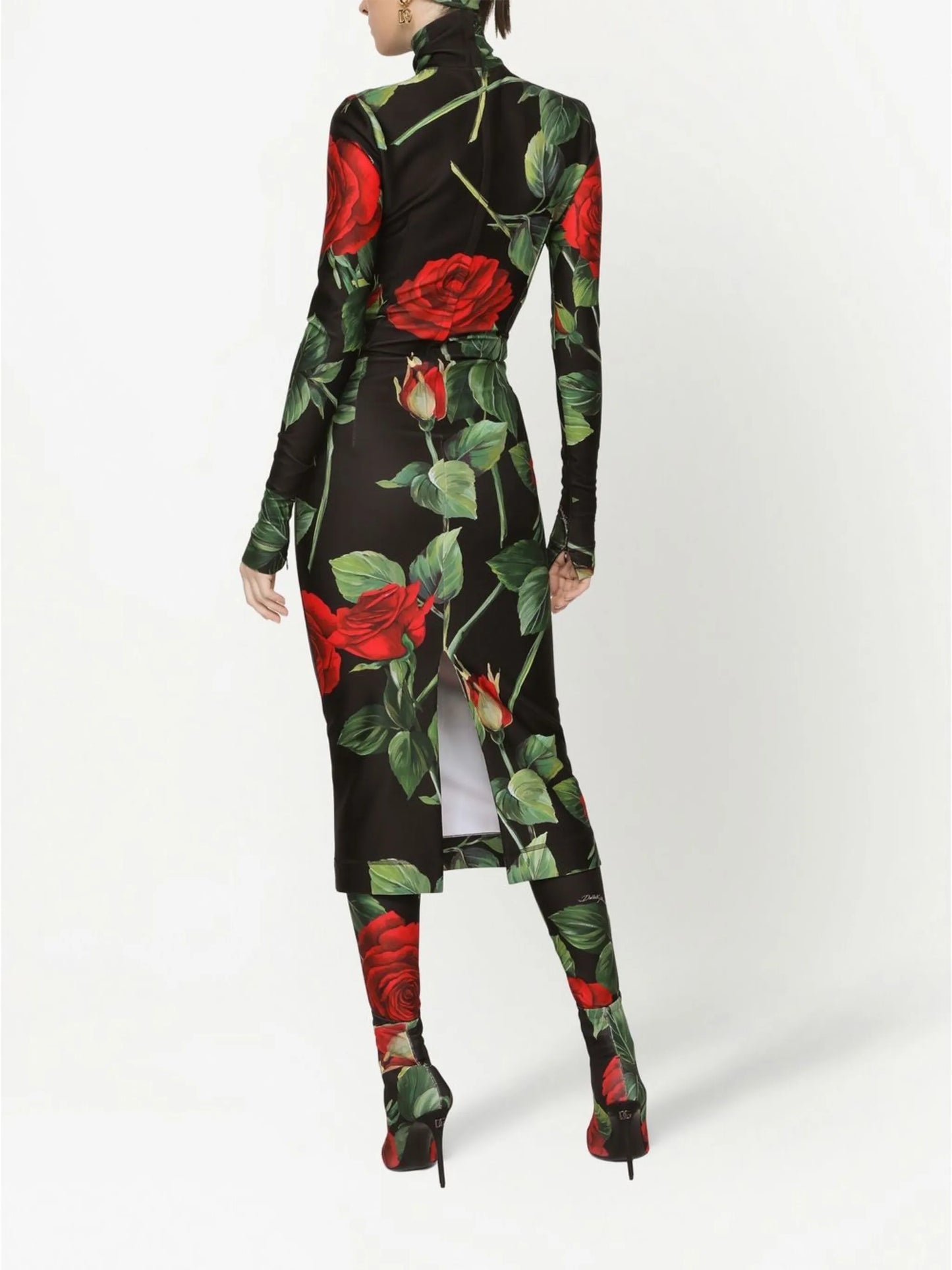 floral-print jersey dress