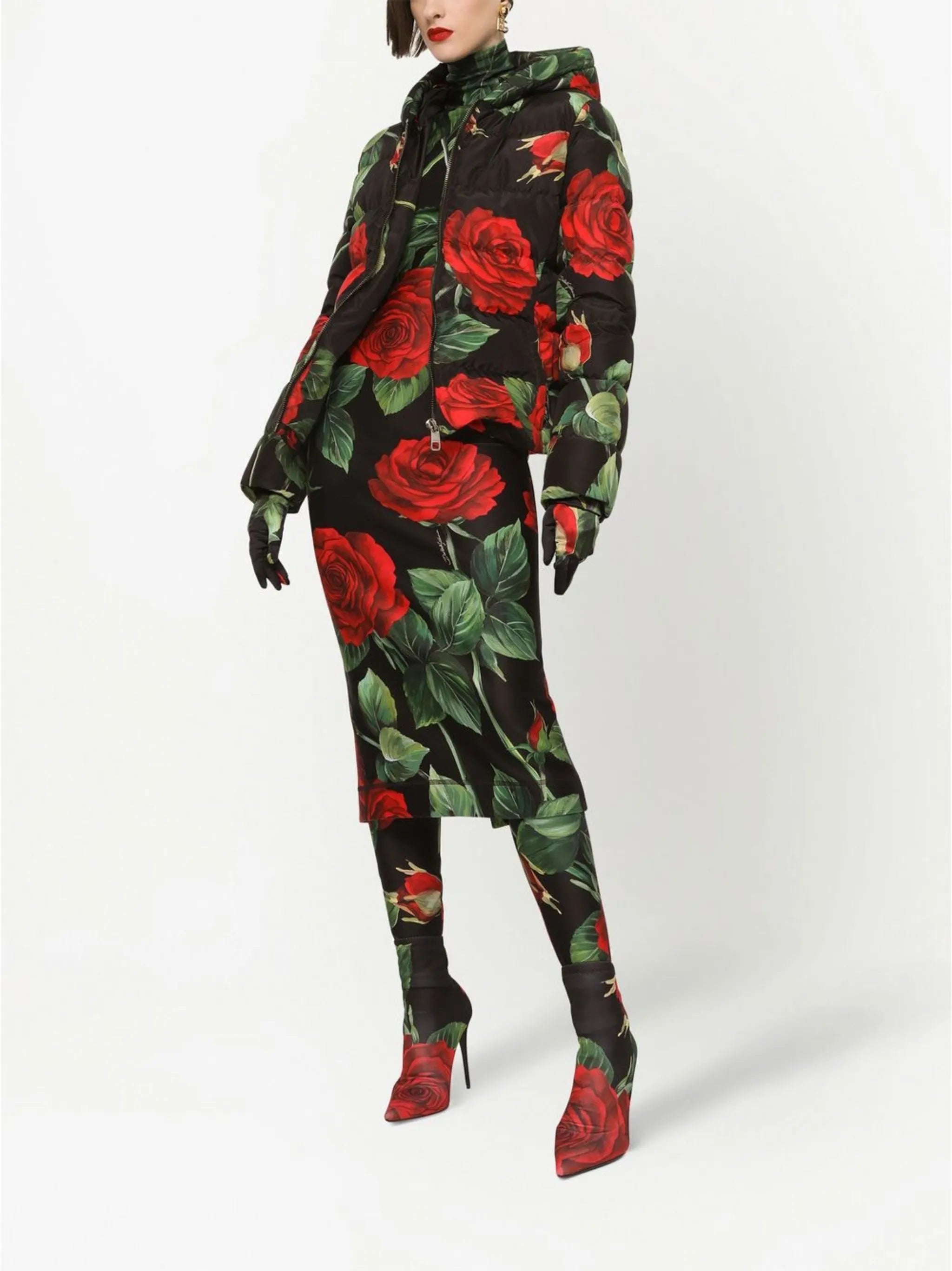 floral-print jersey dress