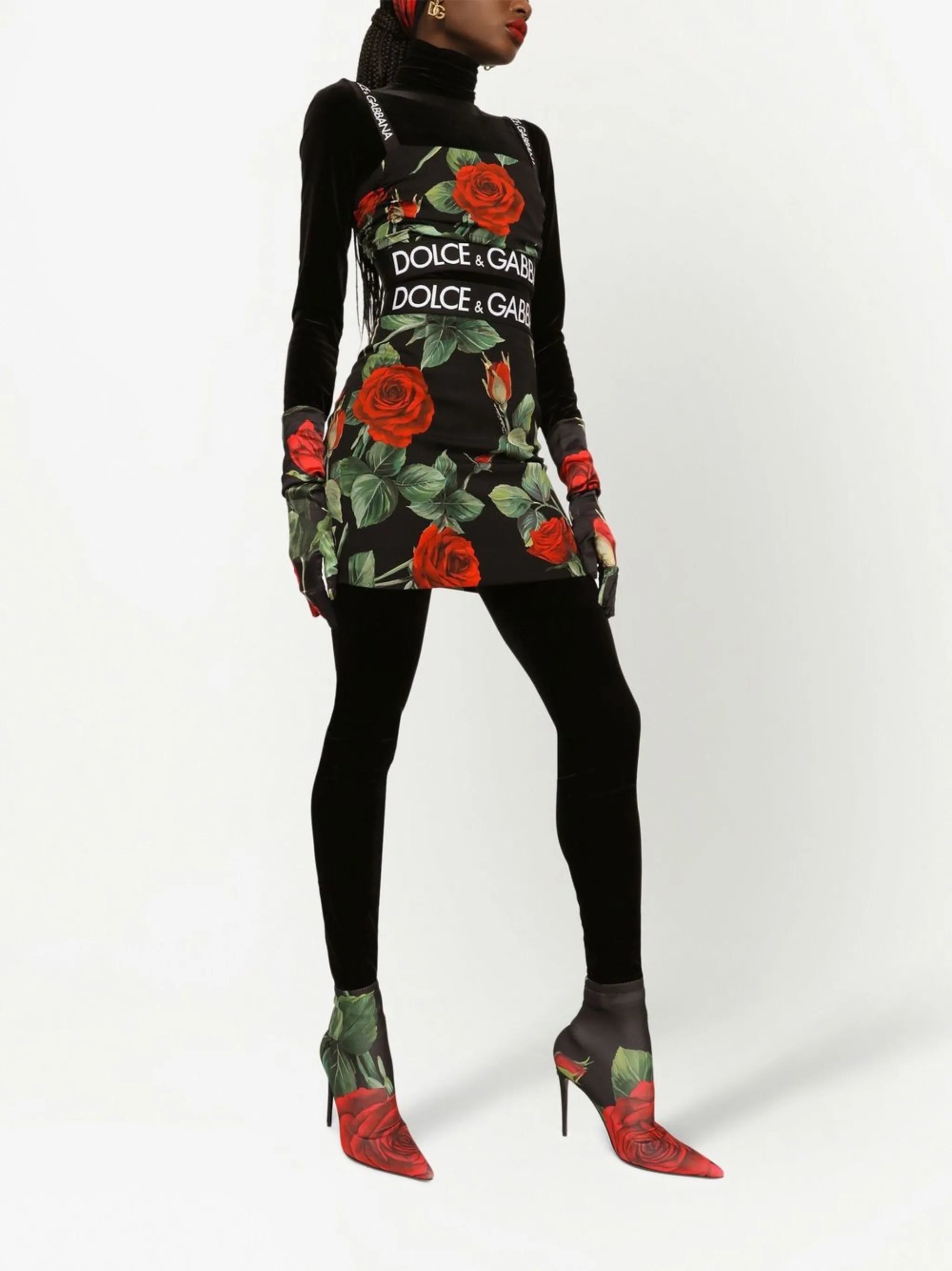 floral-print cropped top