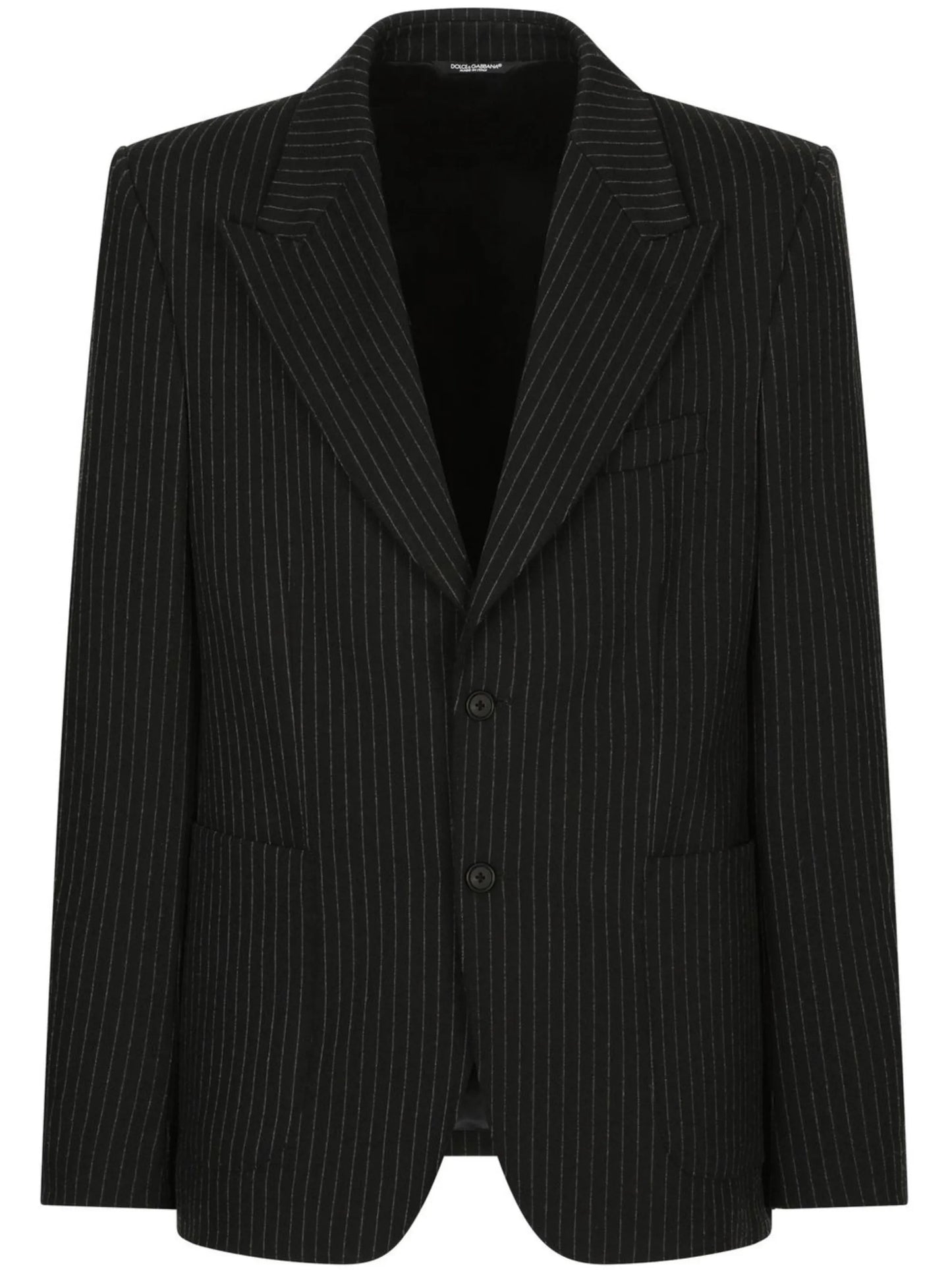 pinstriped single-breasted blazer