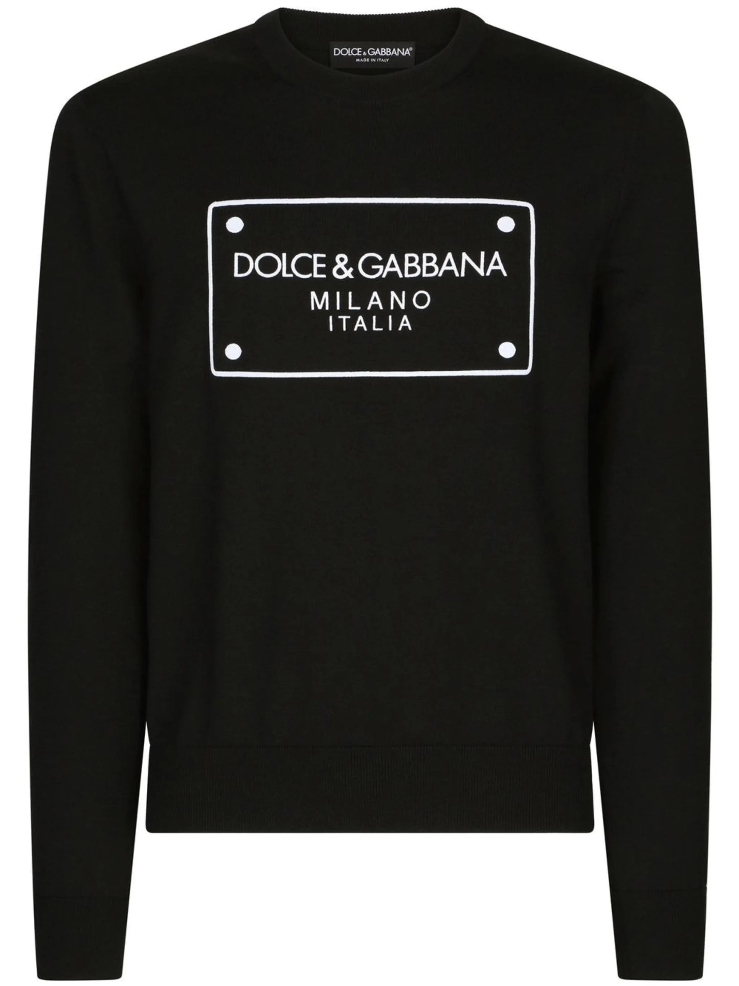intarsia logo wool jumper