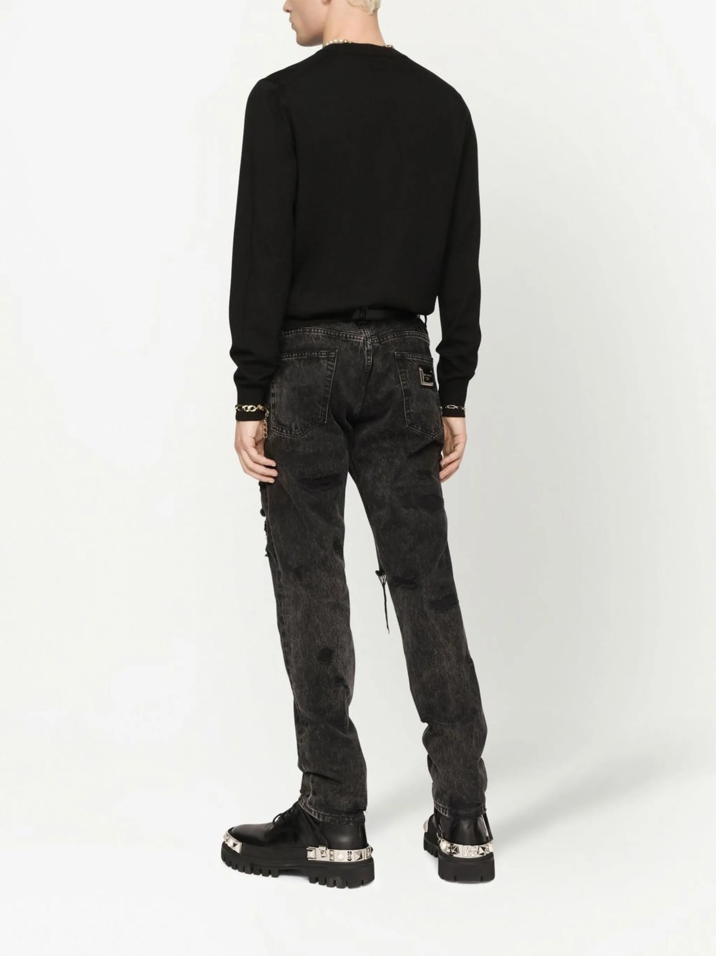 intarsia logo wool jumper