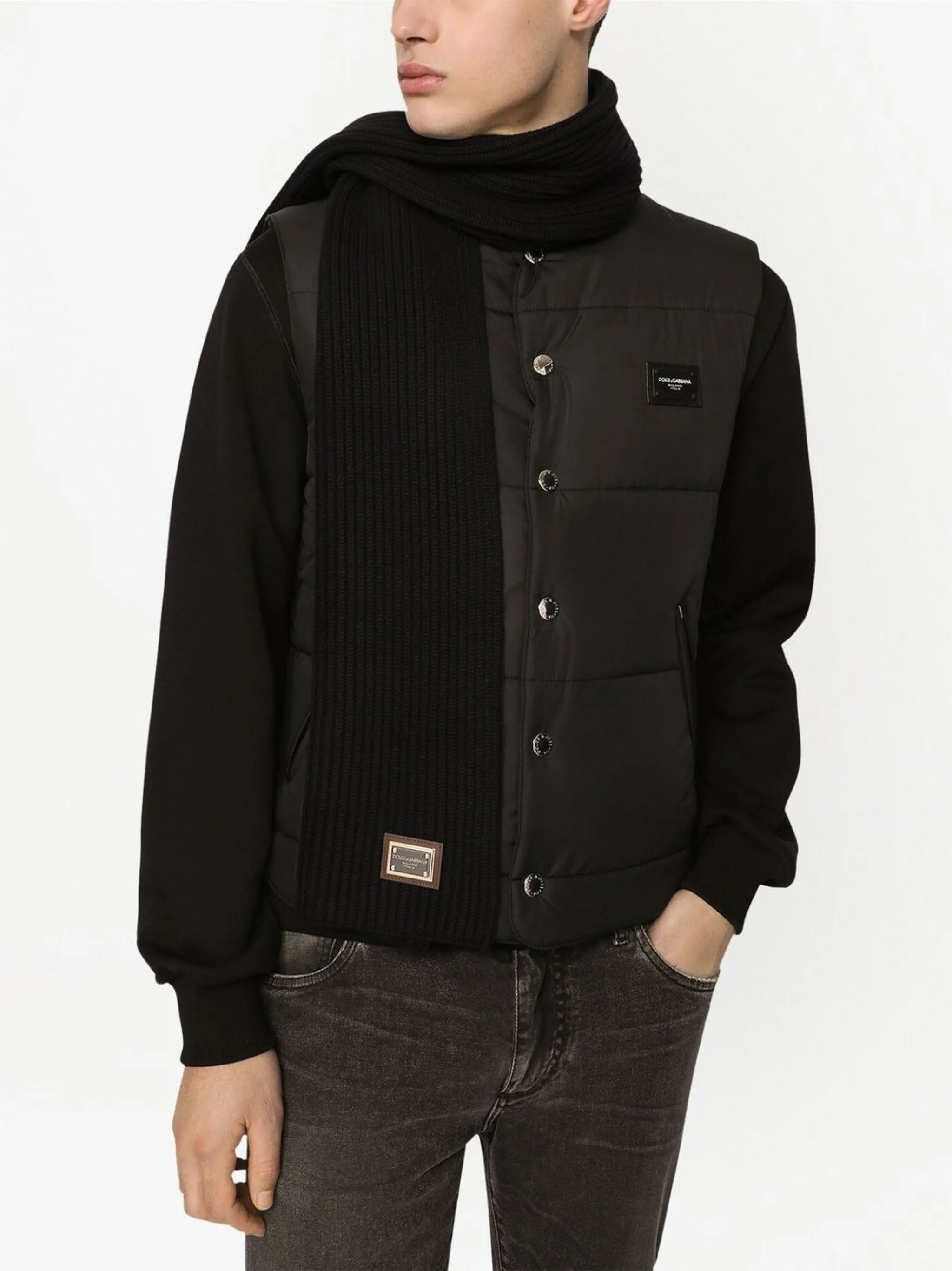 logo-tag cashmere scarf