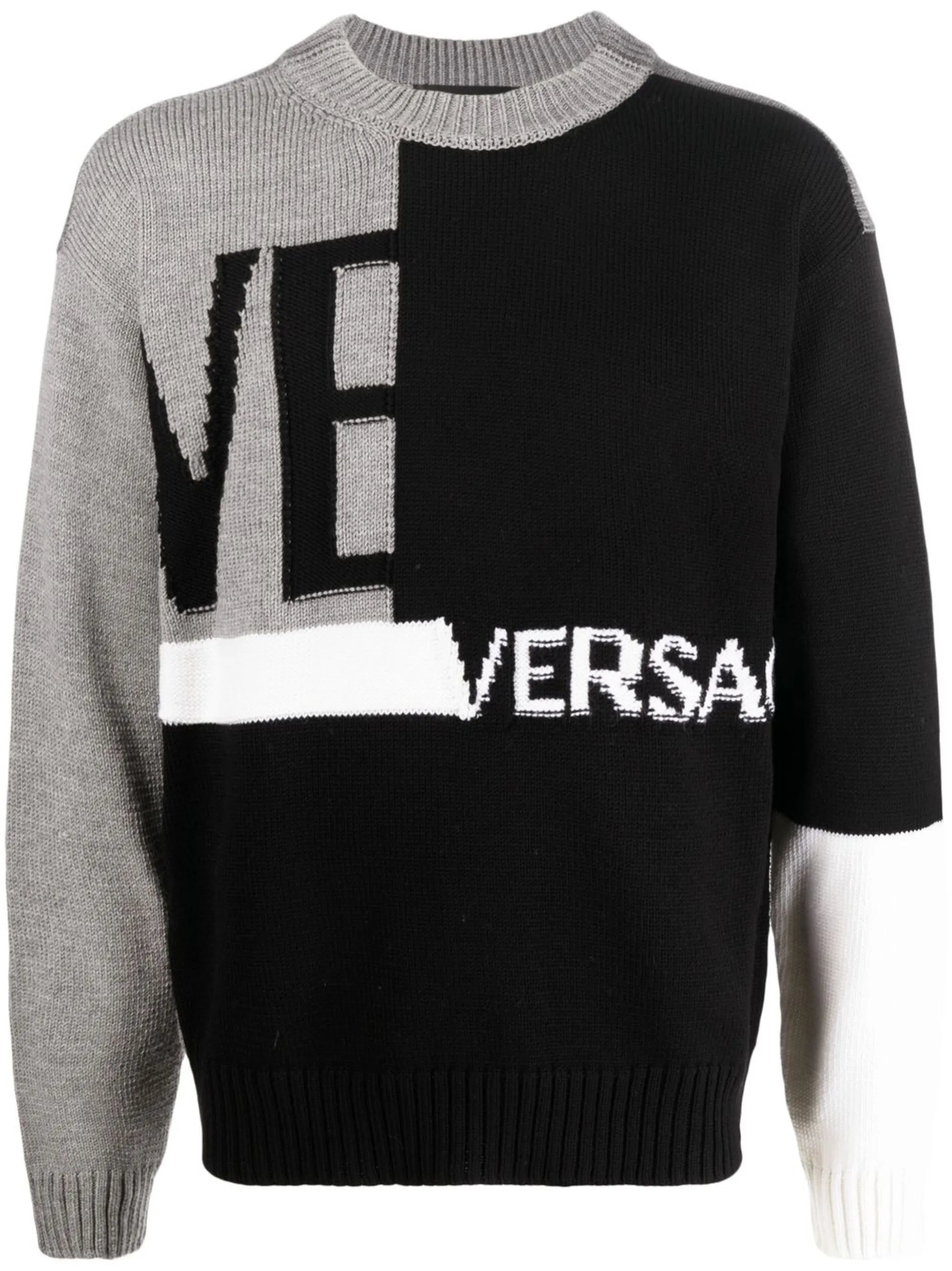 logo-knit wool jumper