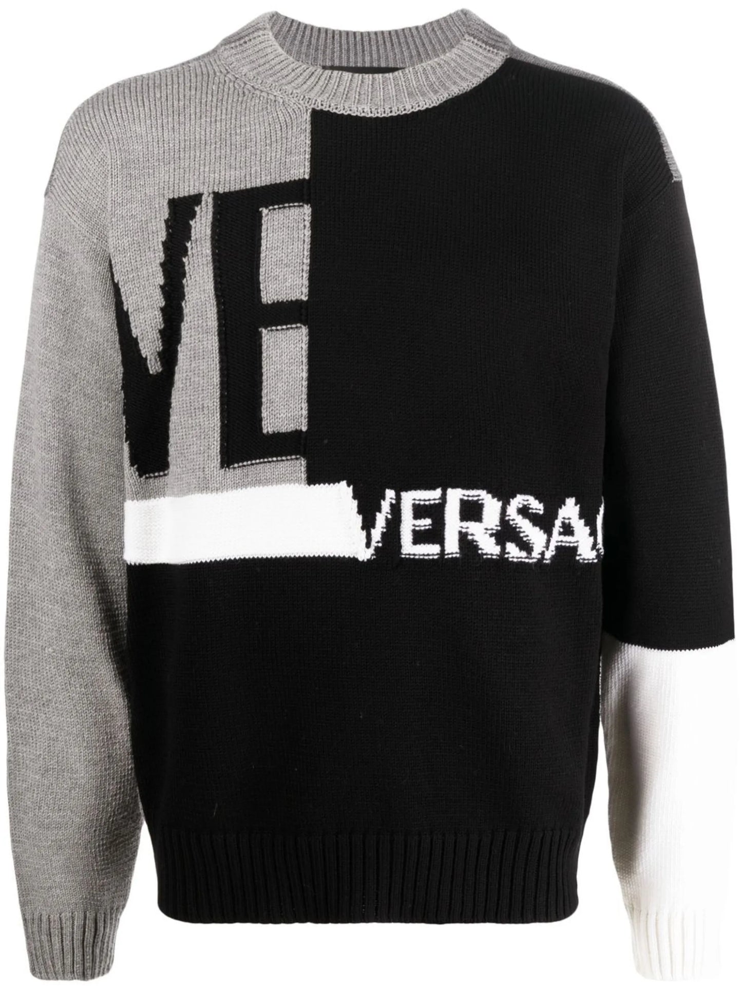 logo-knit wool jumper