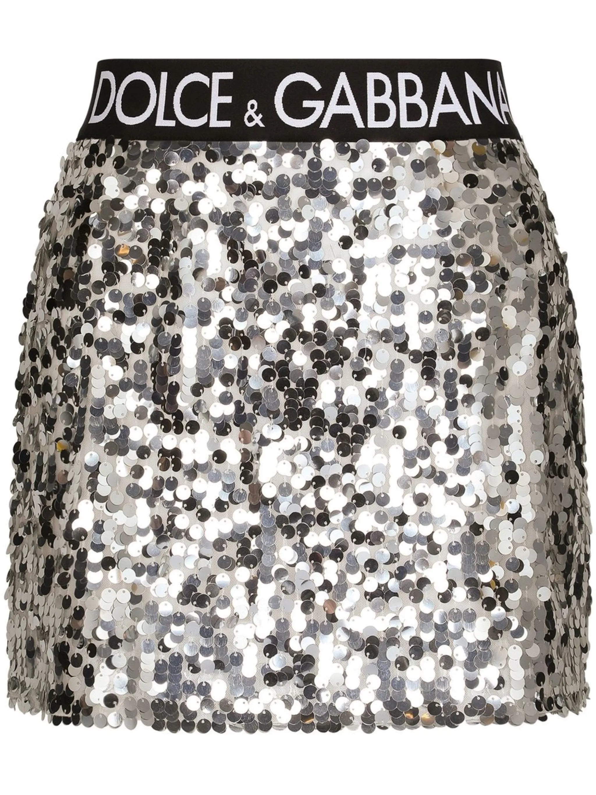 logo-waistband sequin-embellished miniskirt