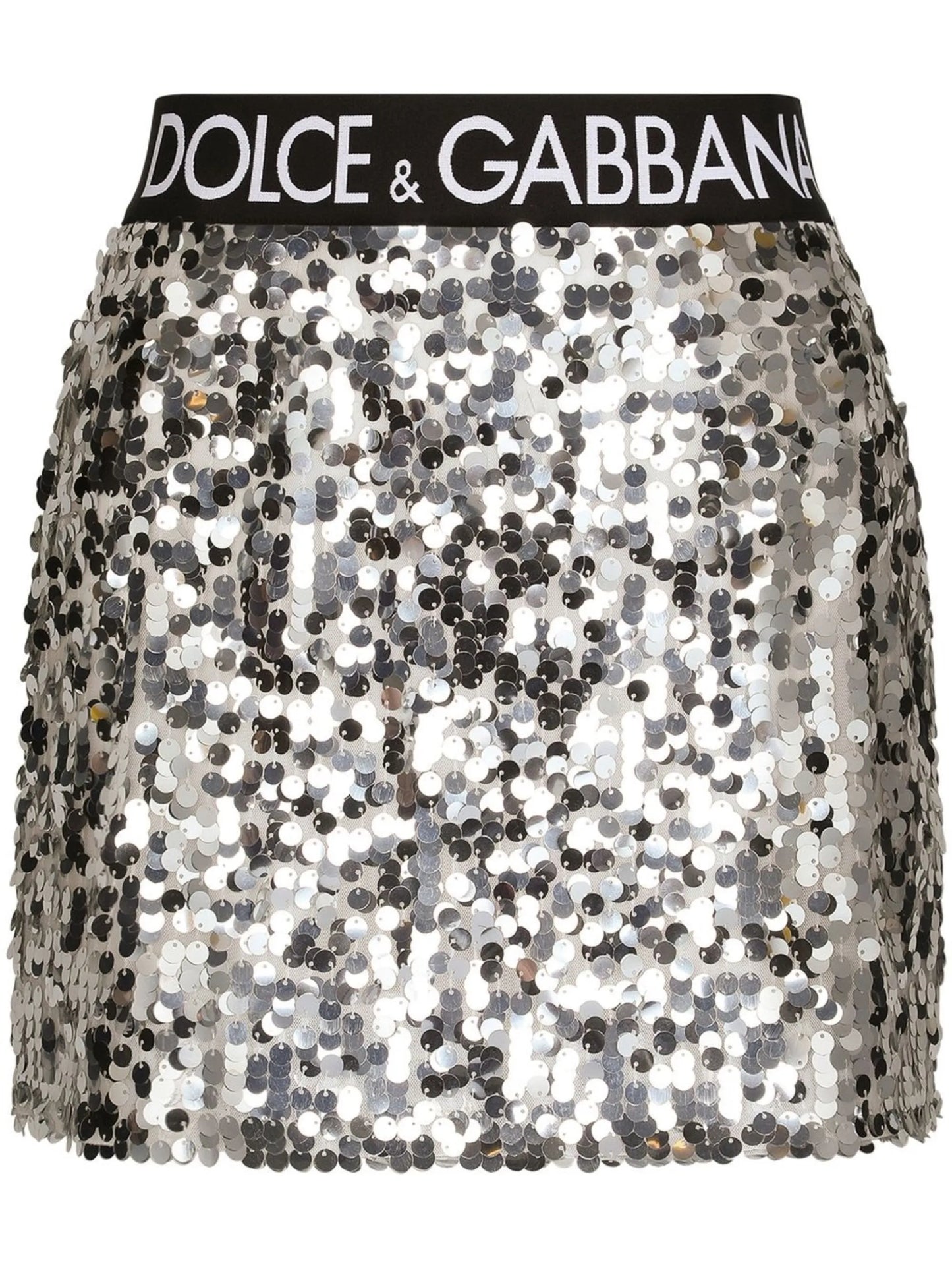 logo-waistband sequin-embellished miniskirt