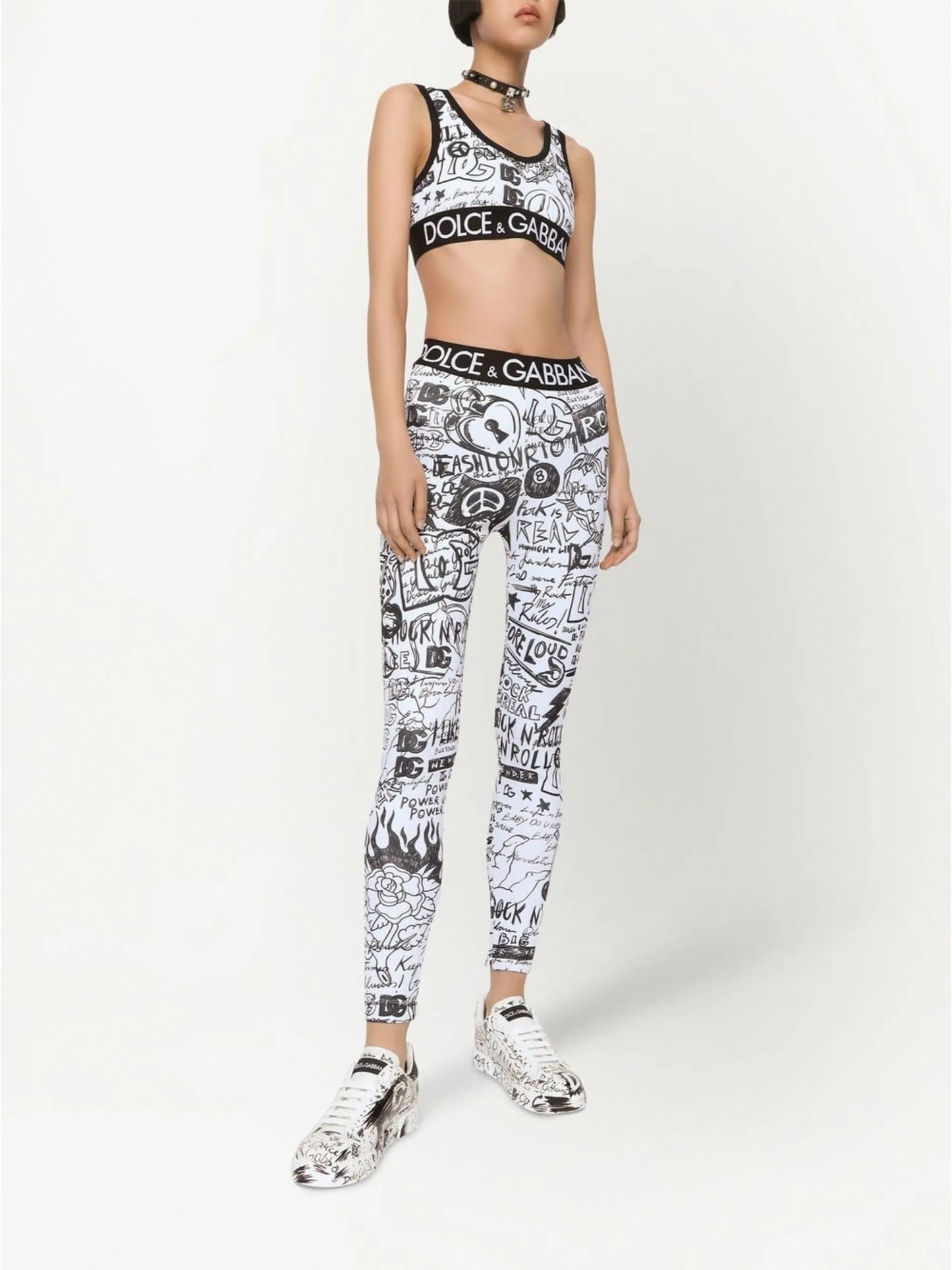 graffiti print crop top