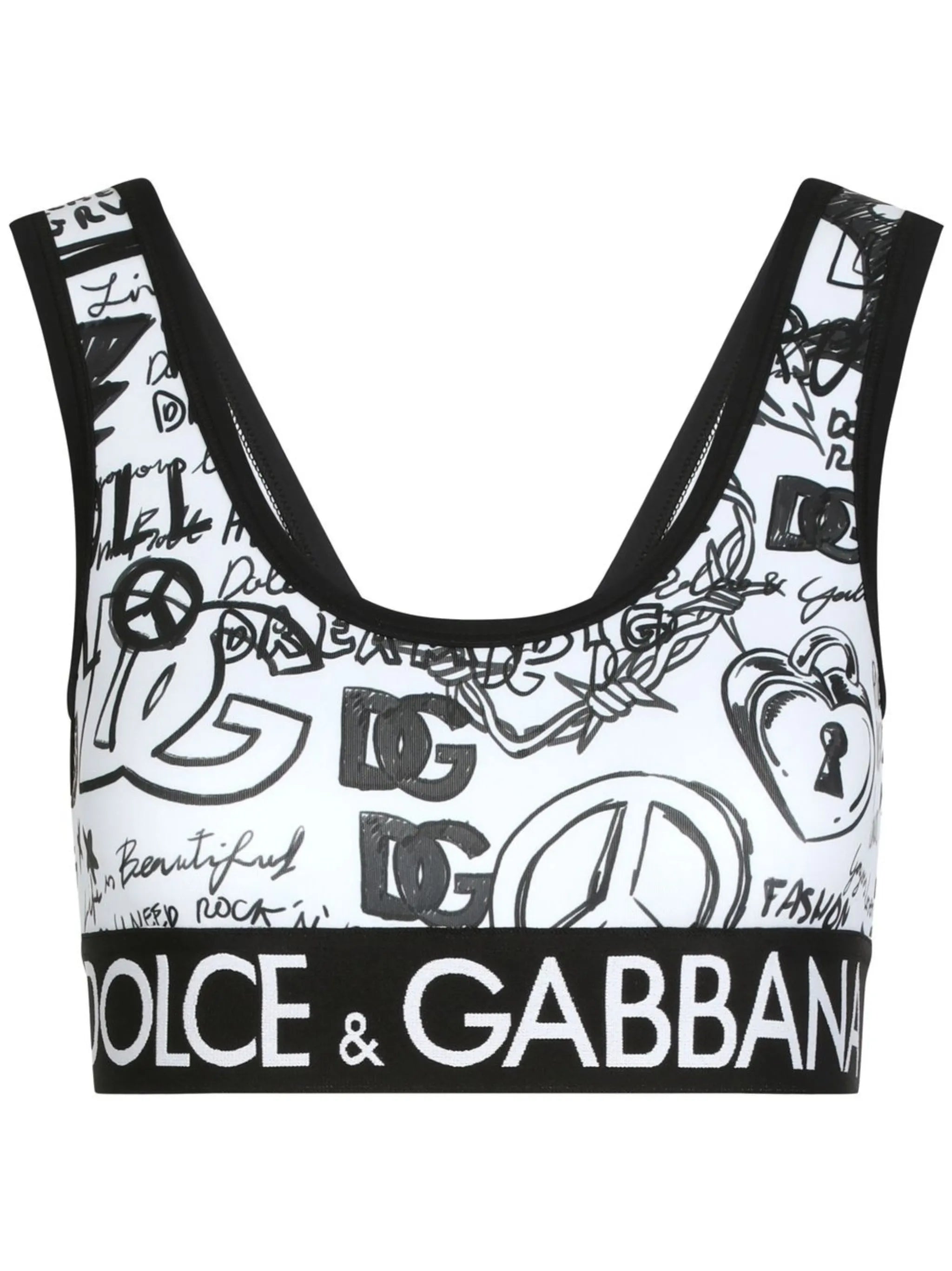 graffiti print crop top