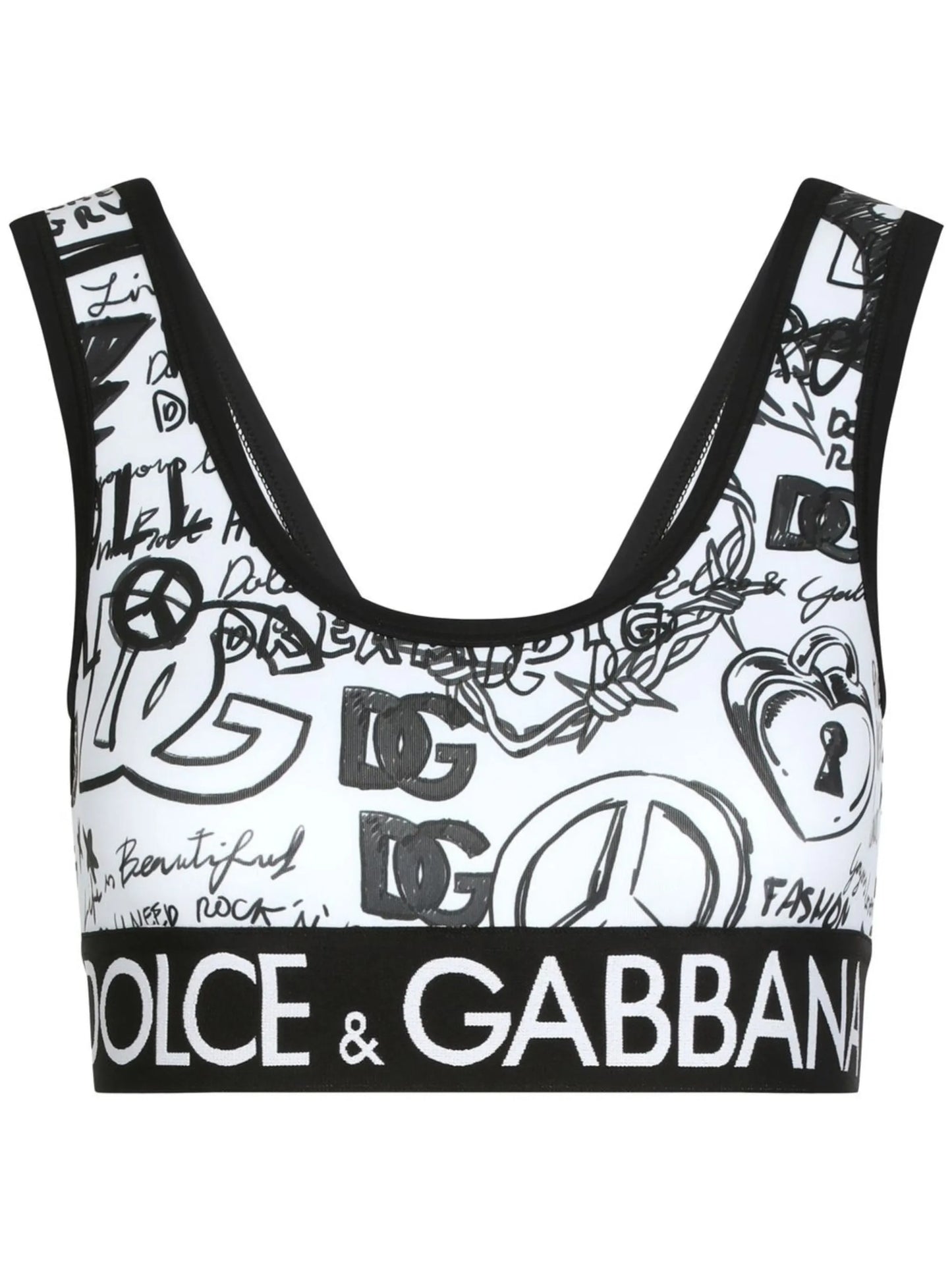 graffiti print crop top