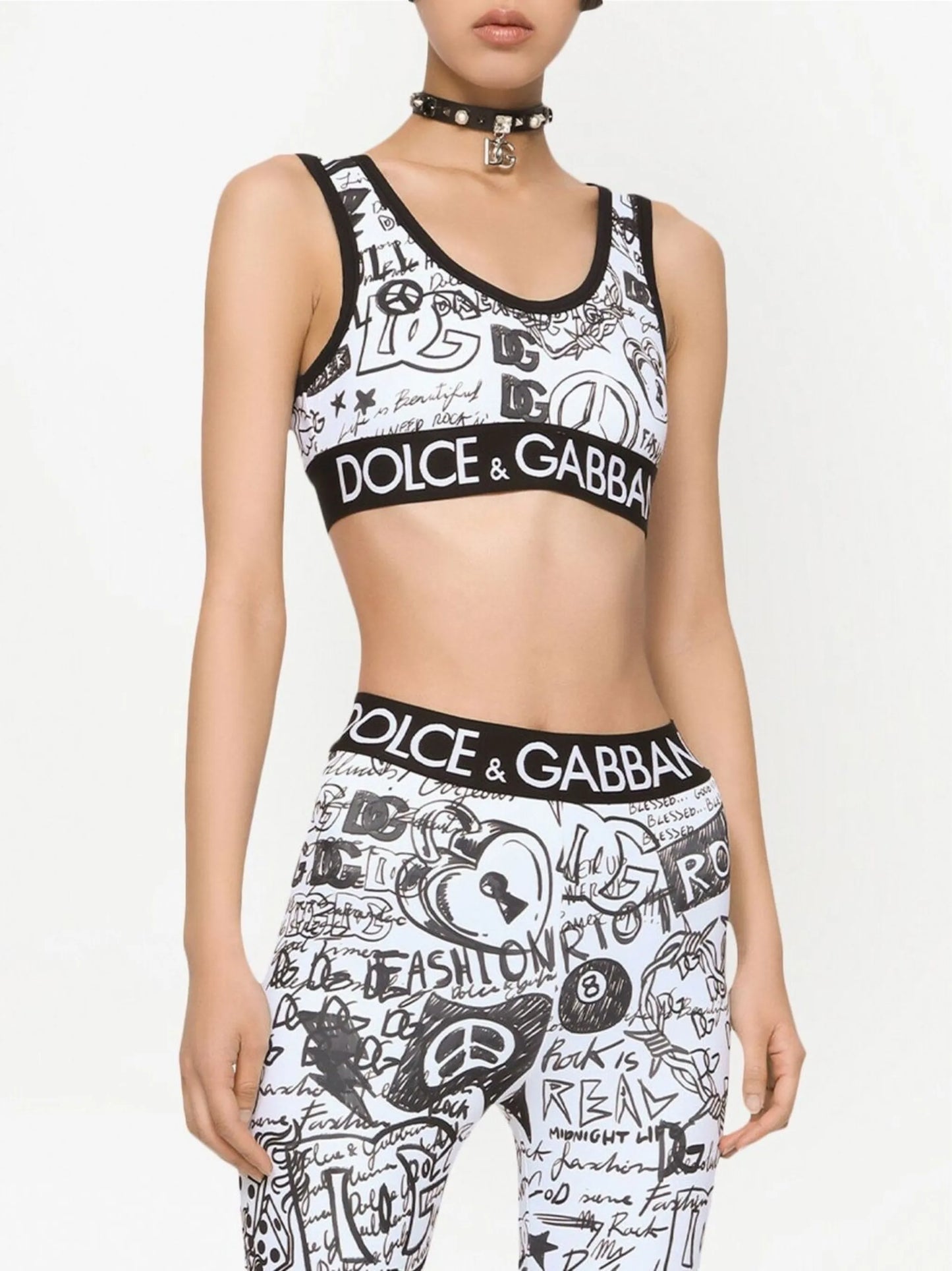 graffiti print crop top