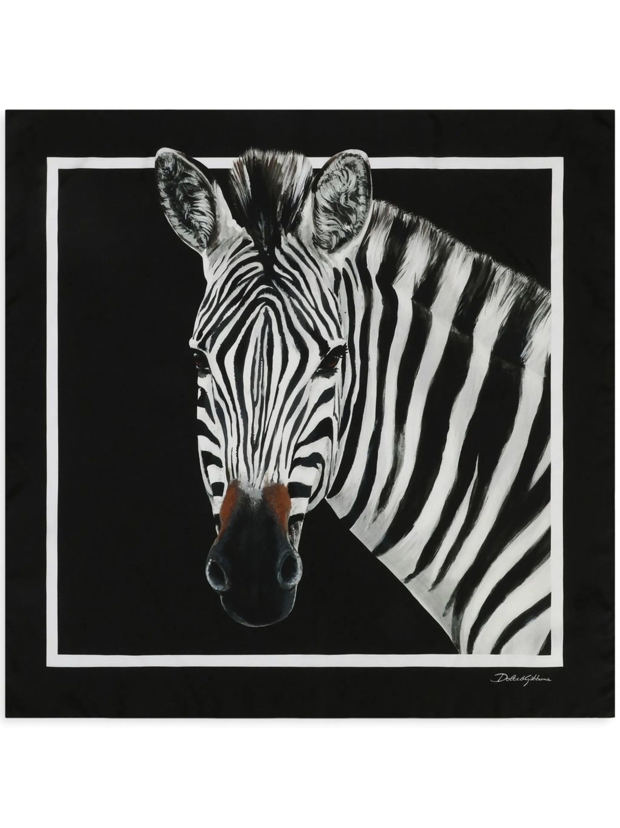 zebra-print twill scarf