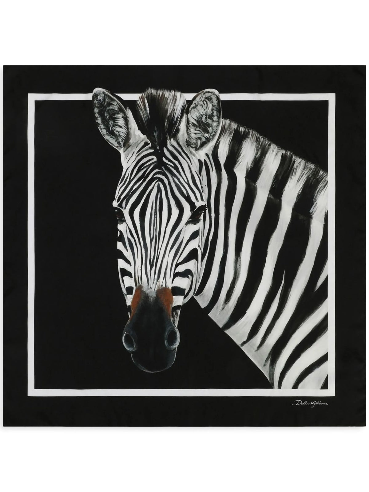 zebra-print twill scarf