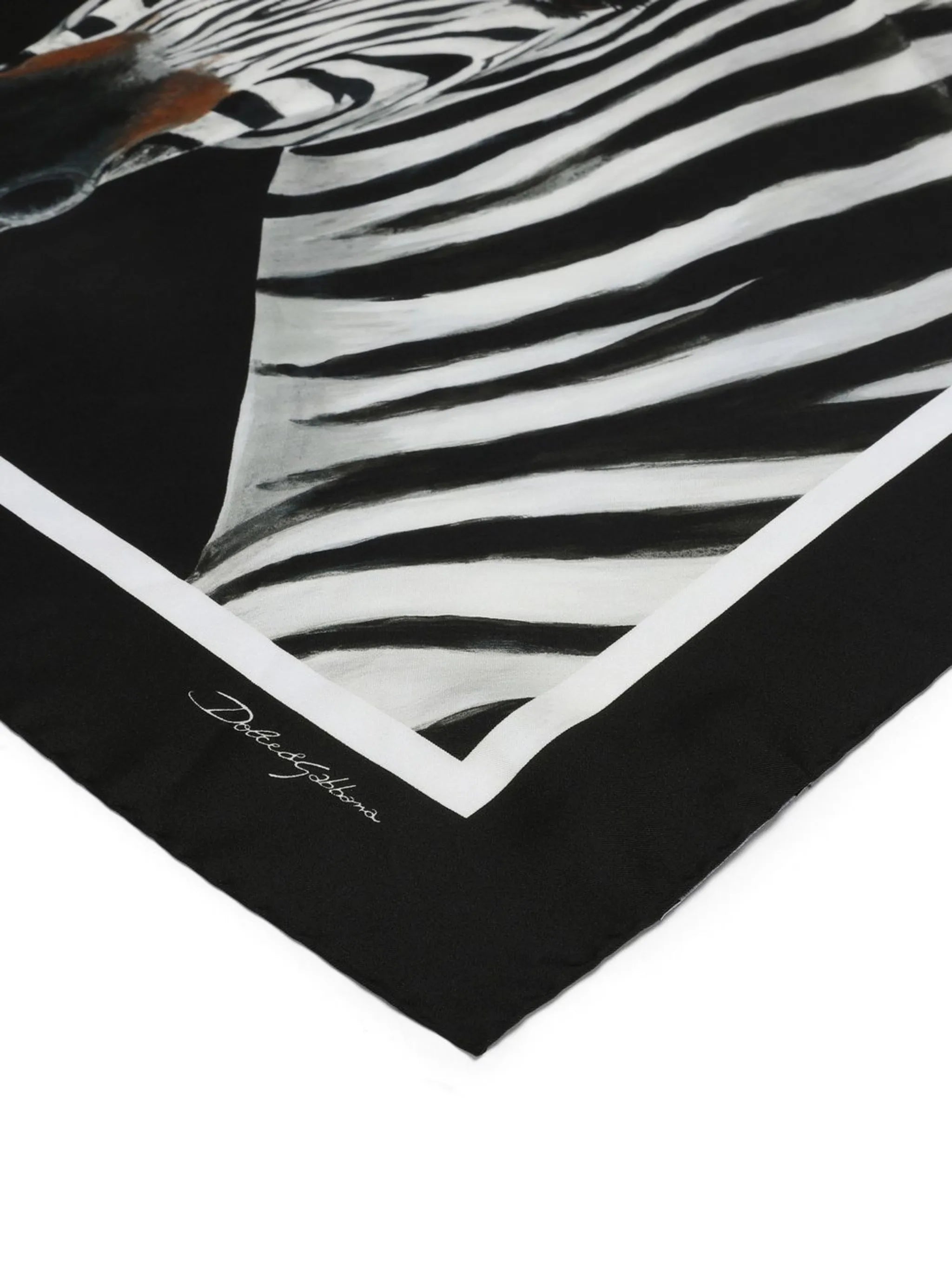 zebra-print twill scarf
