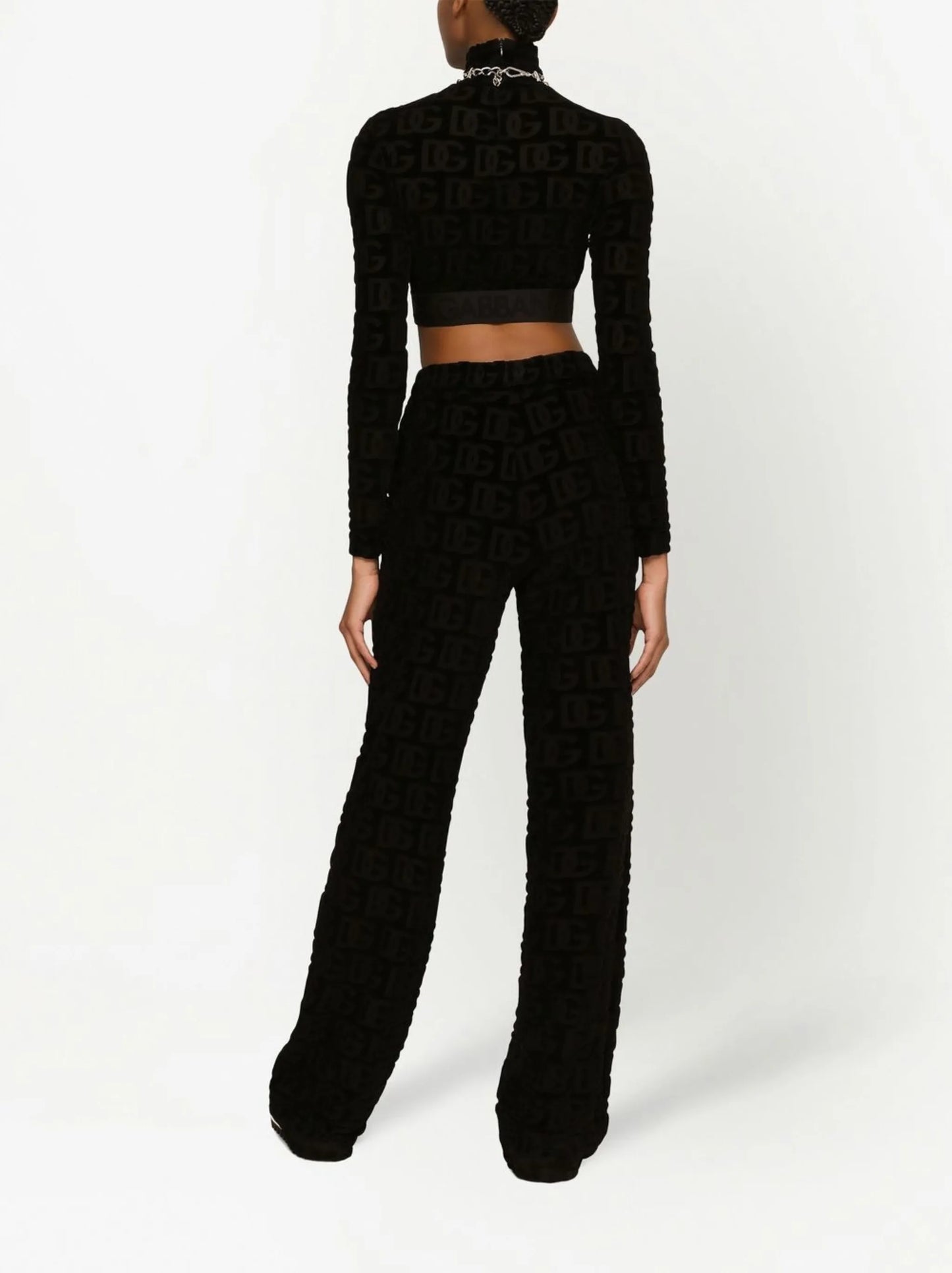 DG-logo jacquard flared trousers