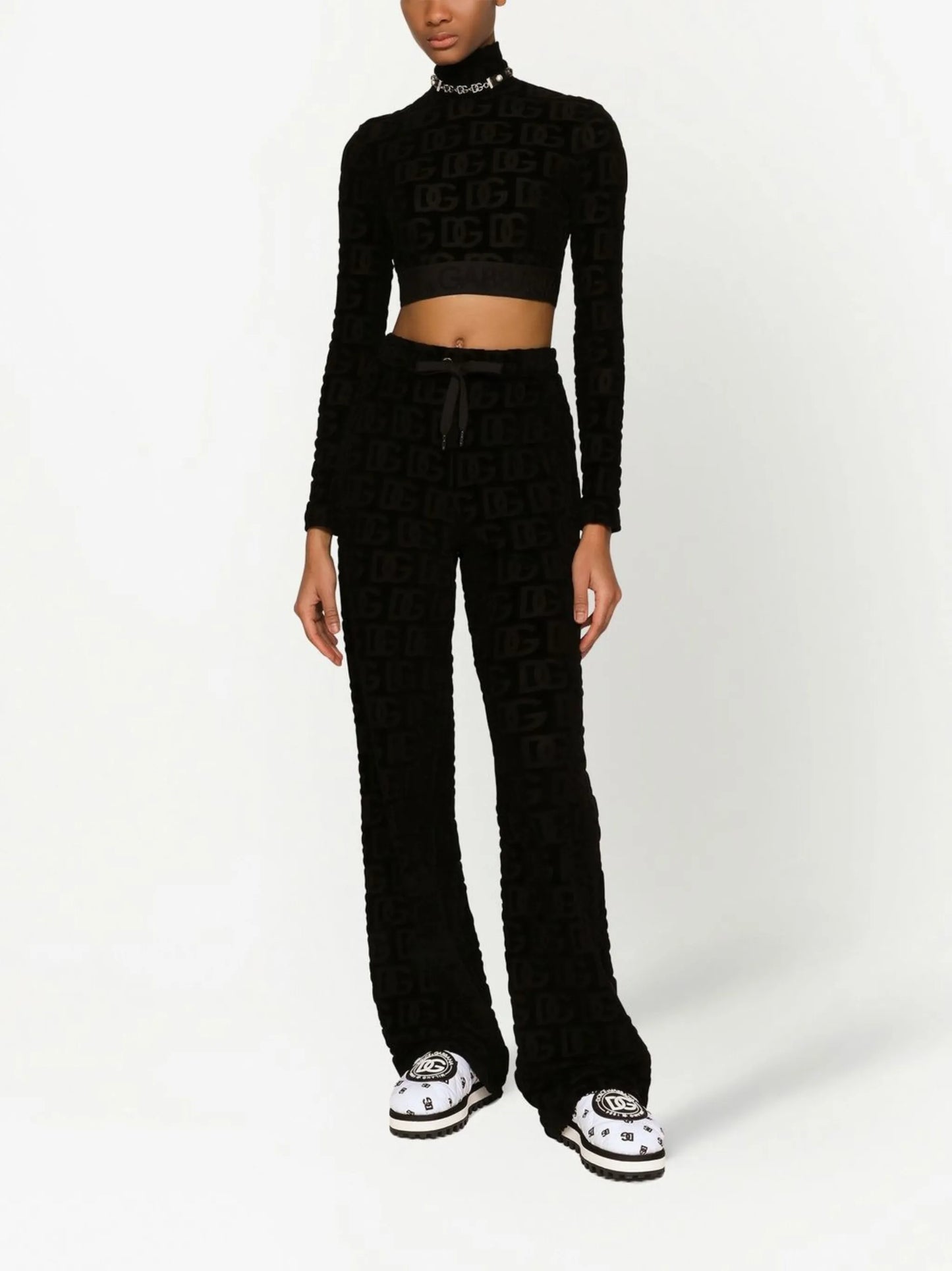 DG-logo jacquard flared trousers
