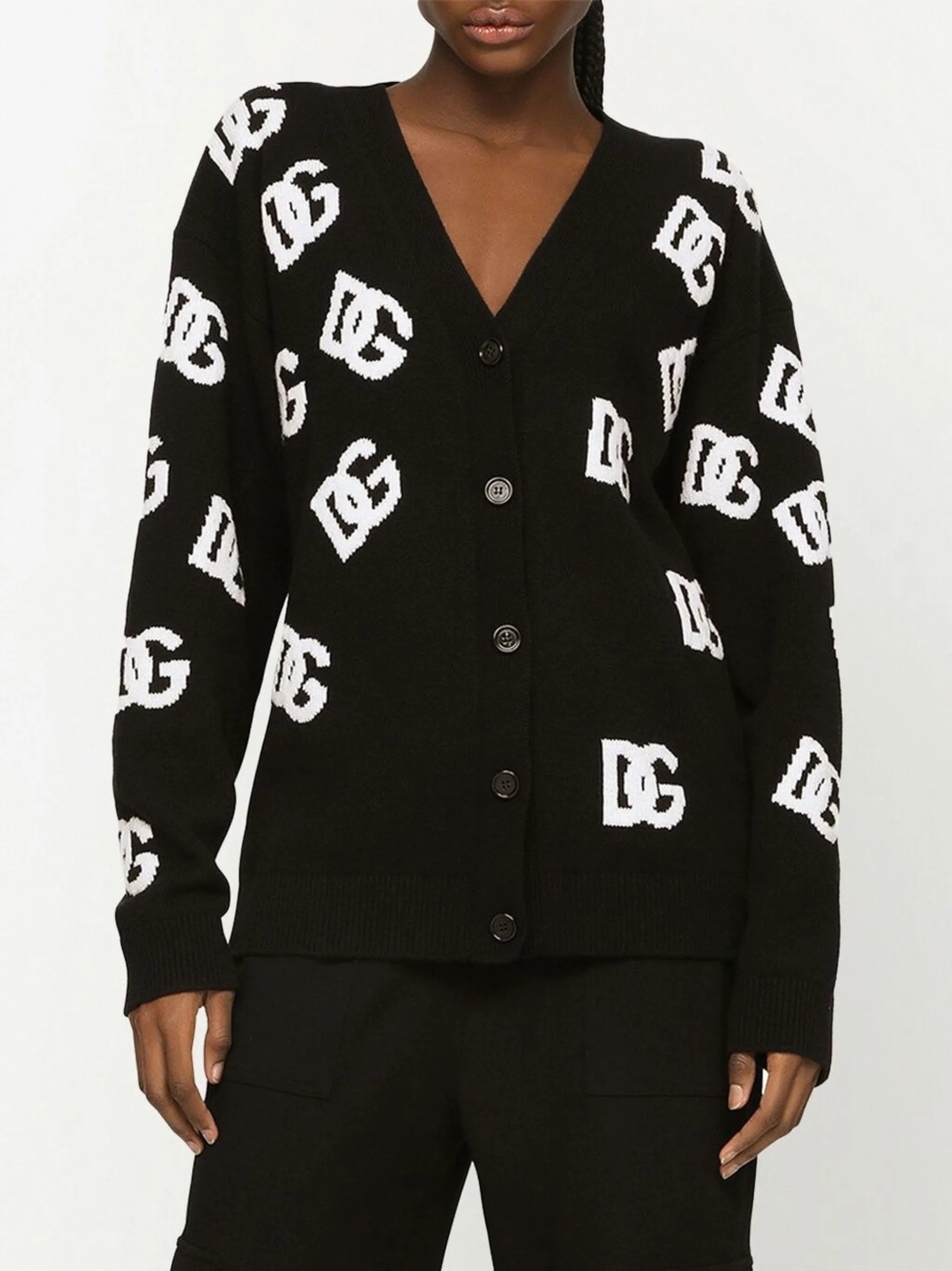 DG-logo virgin wool cardigan