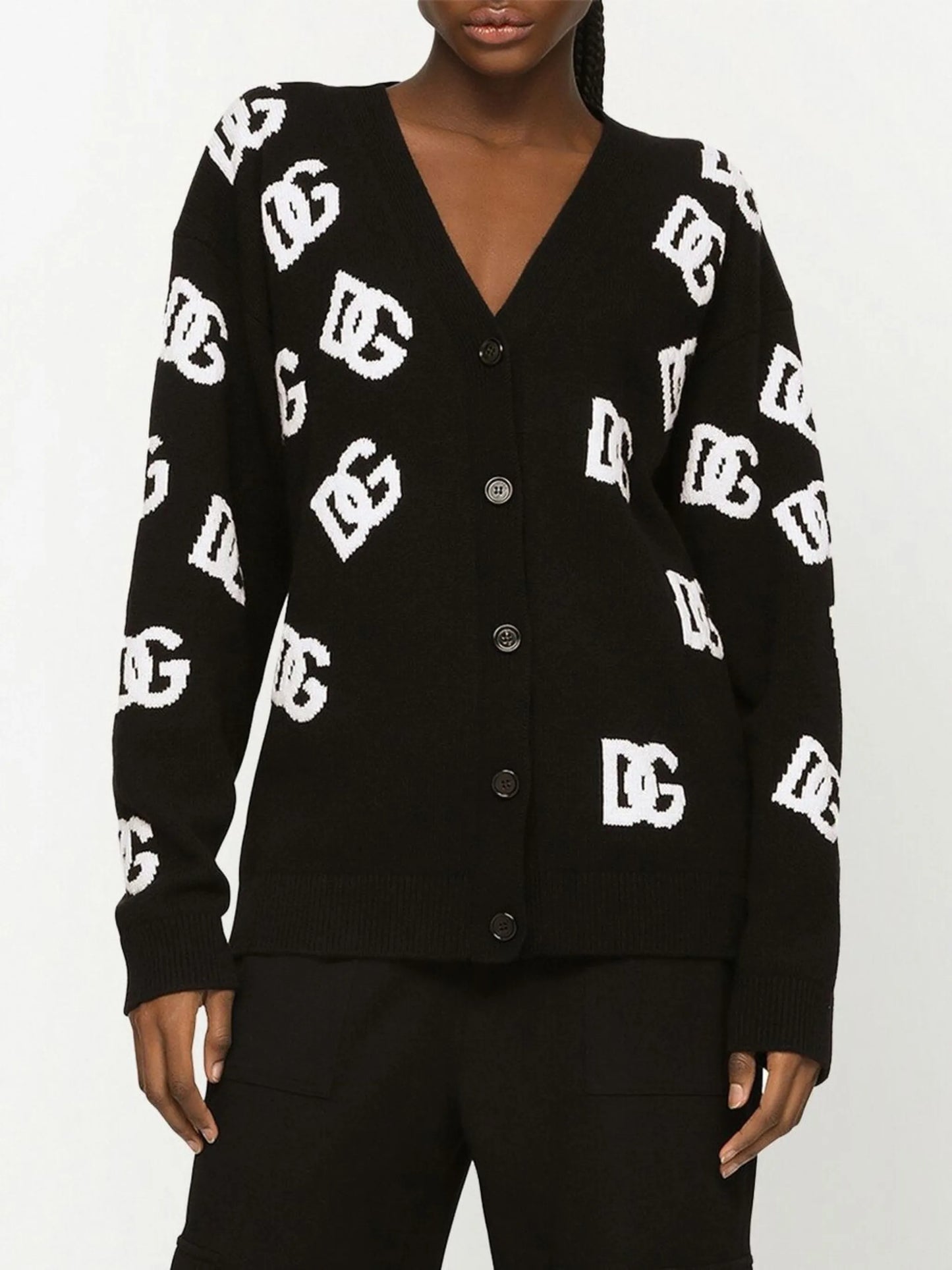 DG-logo virgin wool cardigan