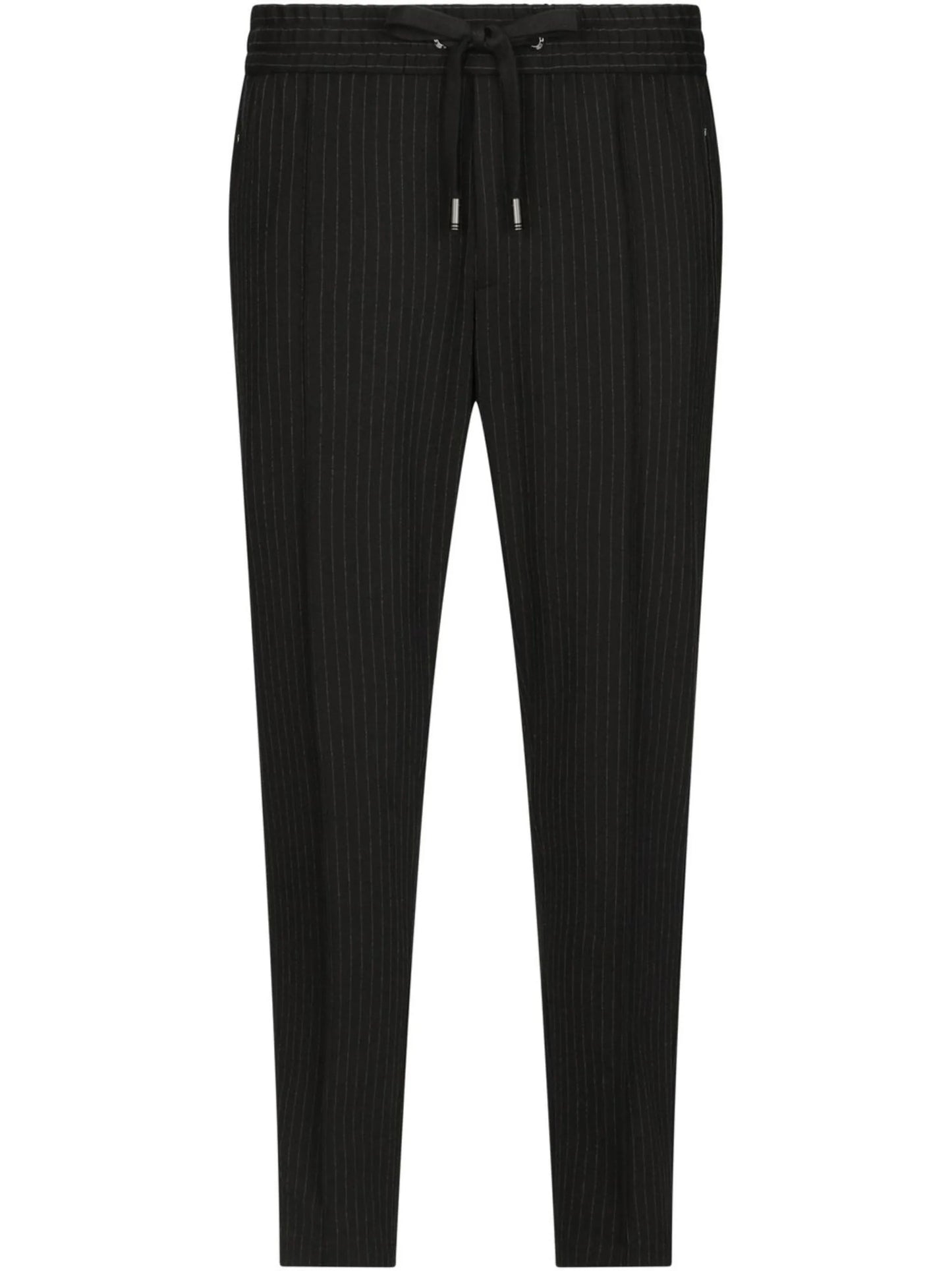 pinstripe tapered track trousers