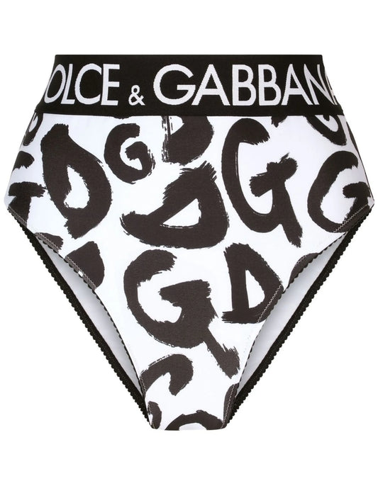 graffiti-print logo briefs