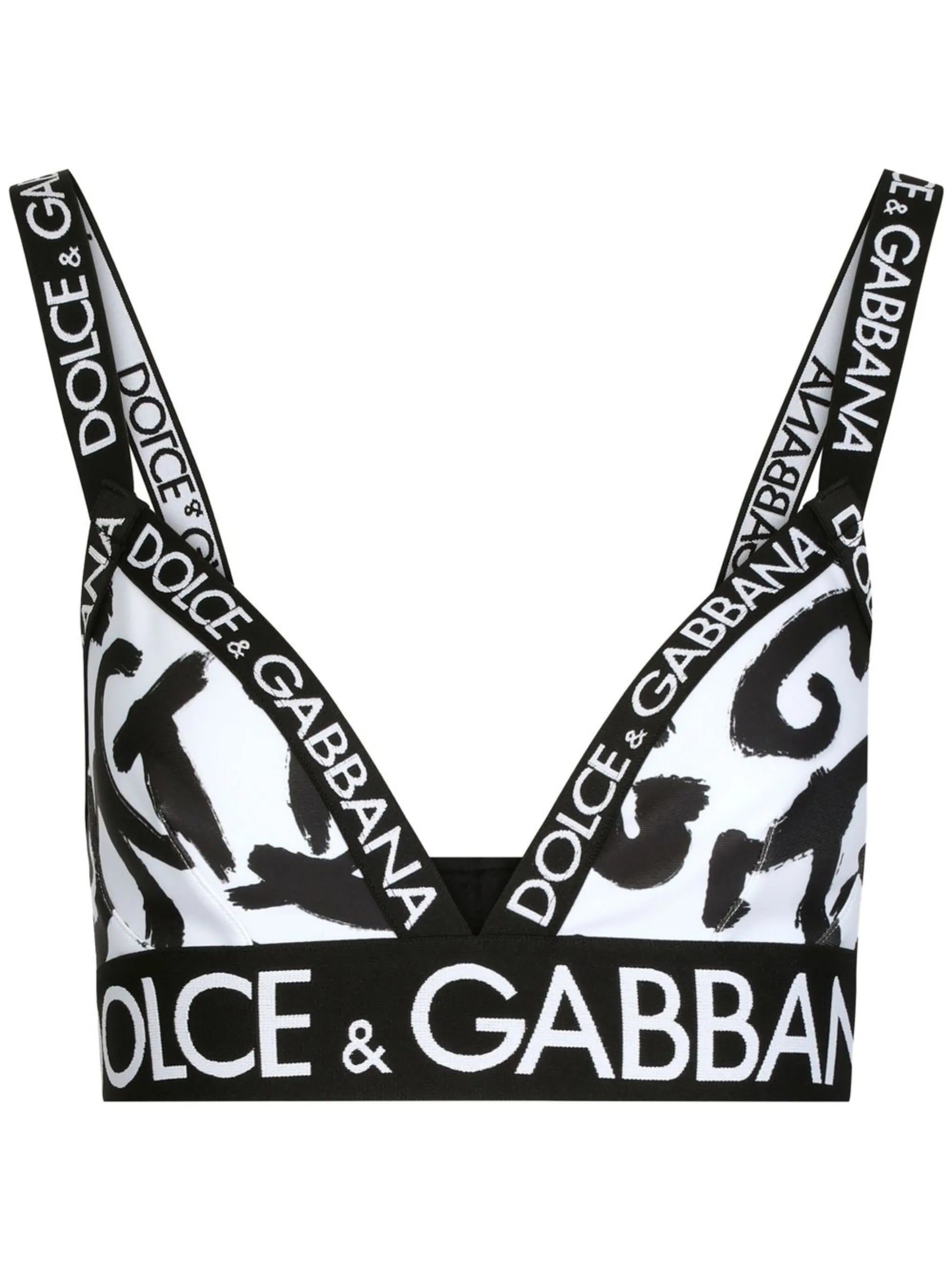graffiti-print triangle bra