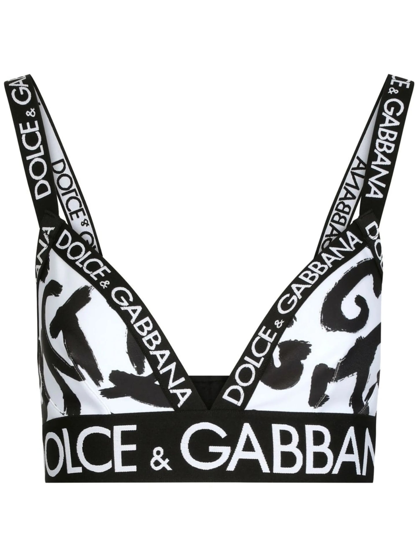 graffiti-print triangle bra
