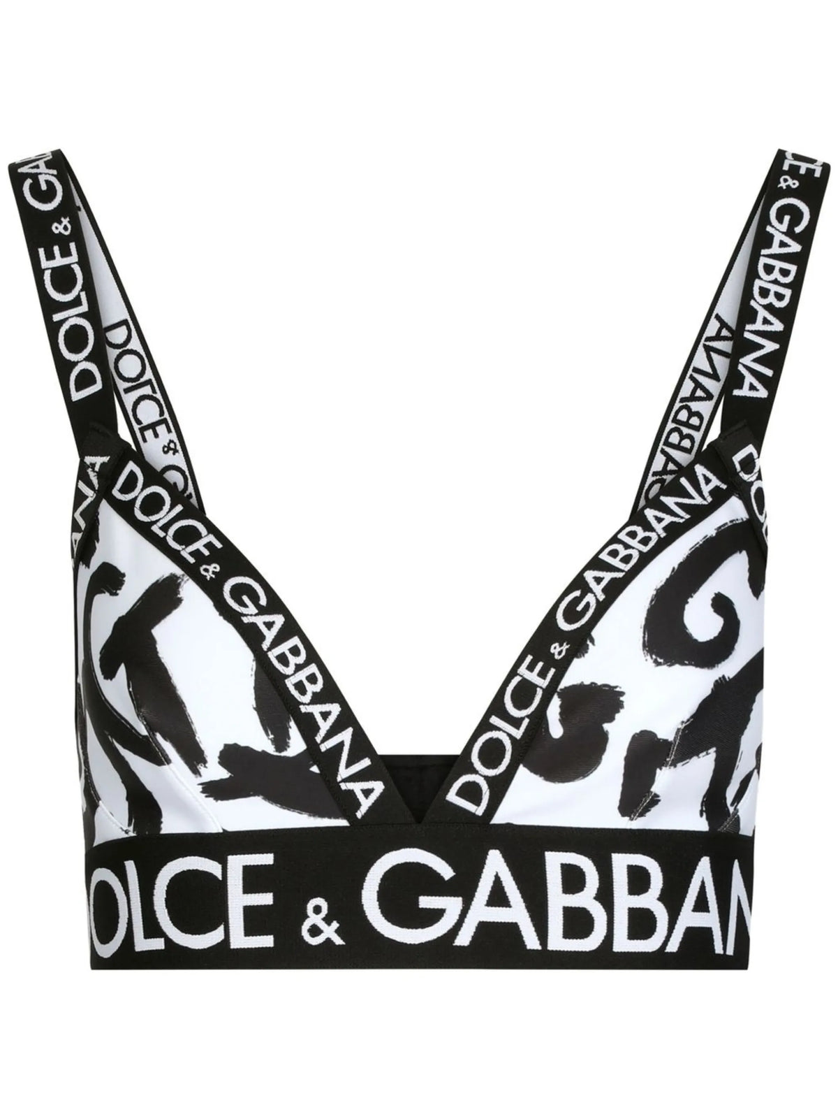 graffiti-print triangle bra