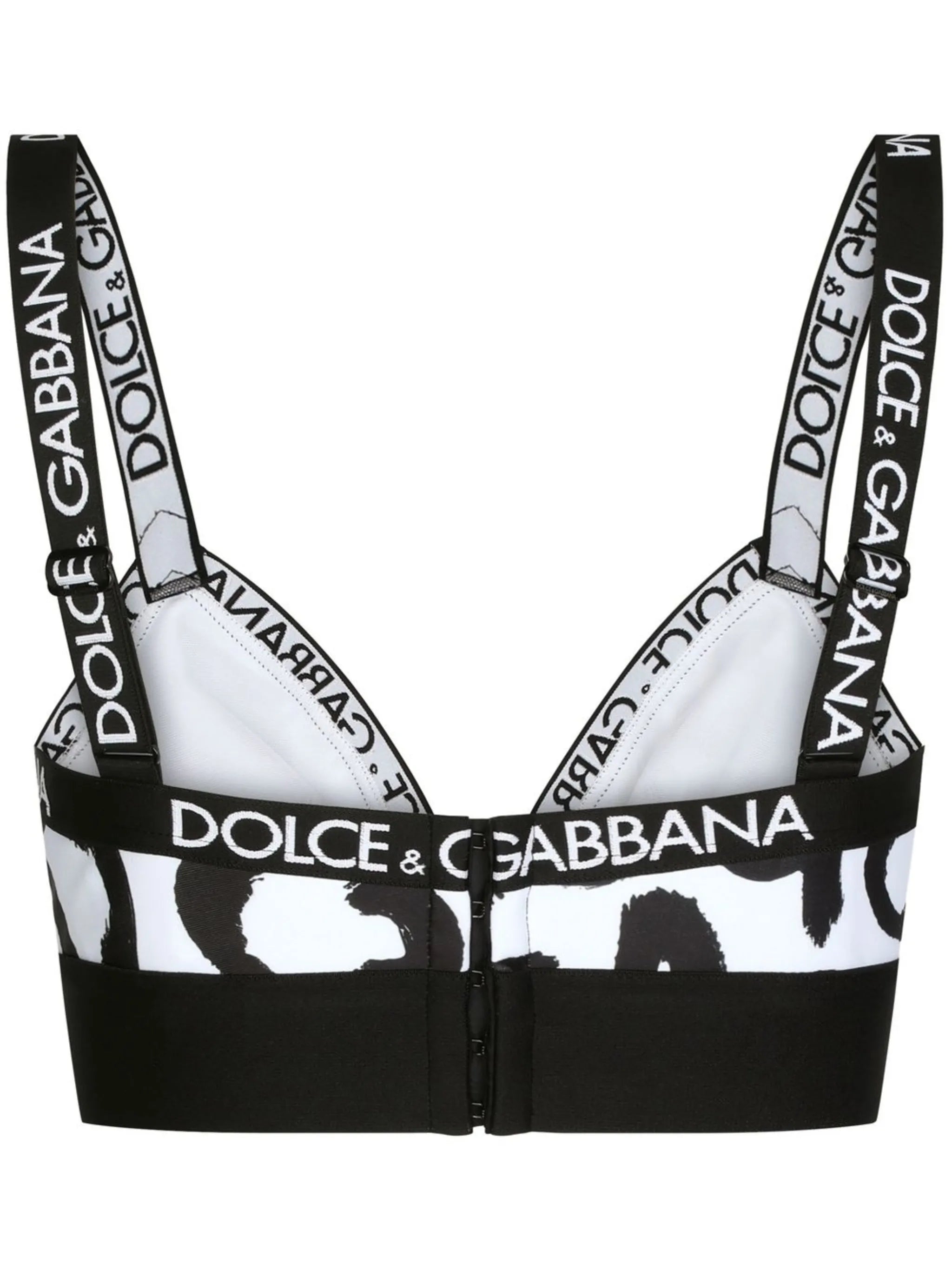 graffiti-print triangle bra
