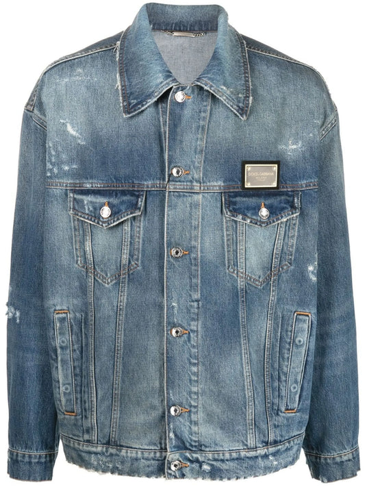 Distressed denim jacket