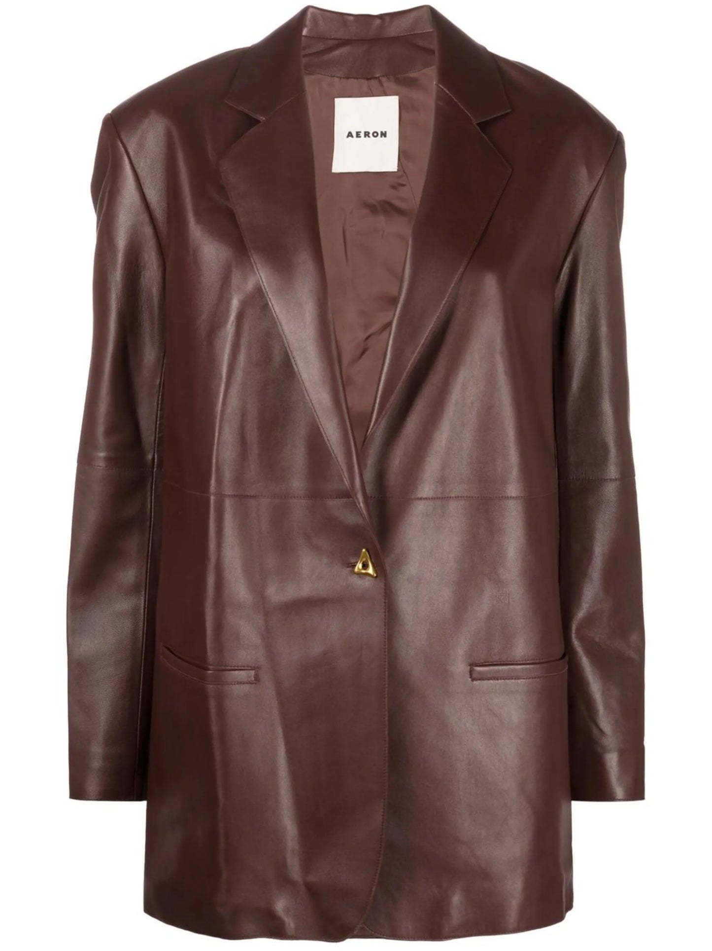 single-breasted lambskin blazer