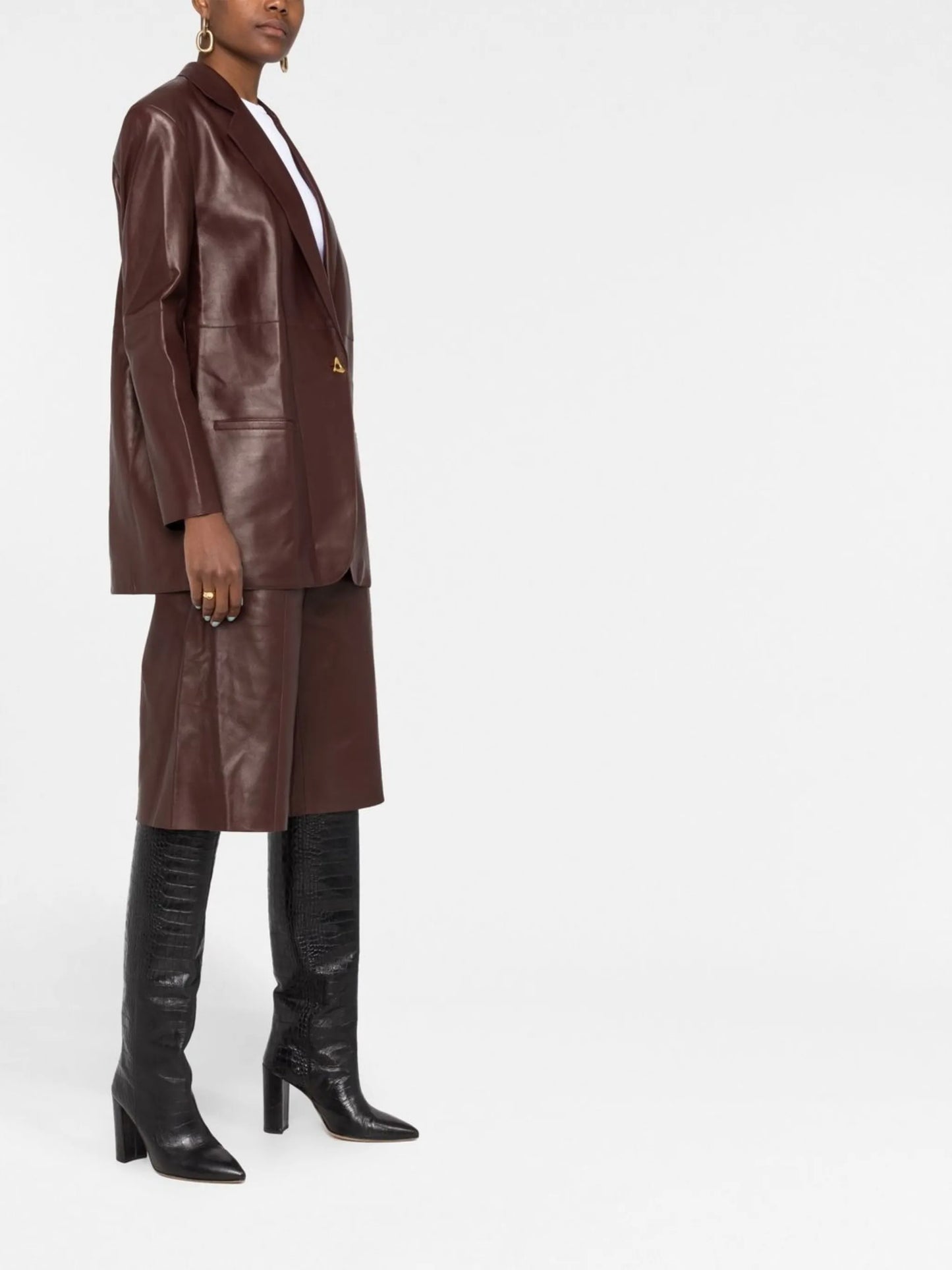 single-breasted lambskin blazer
