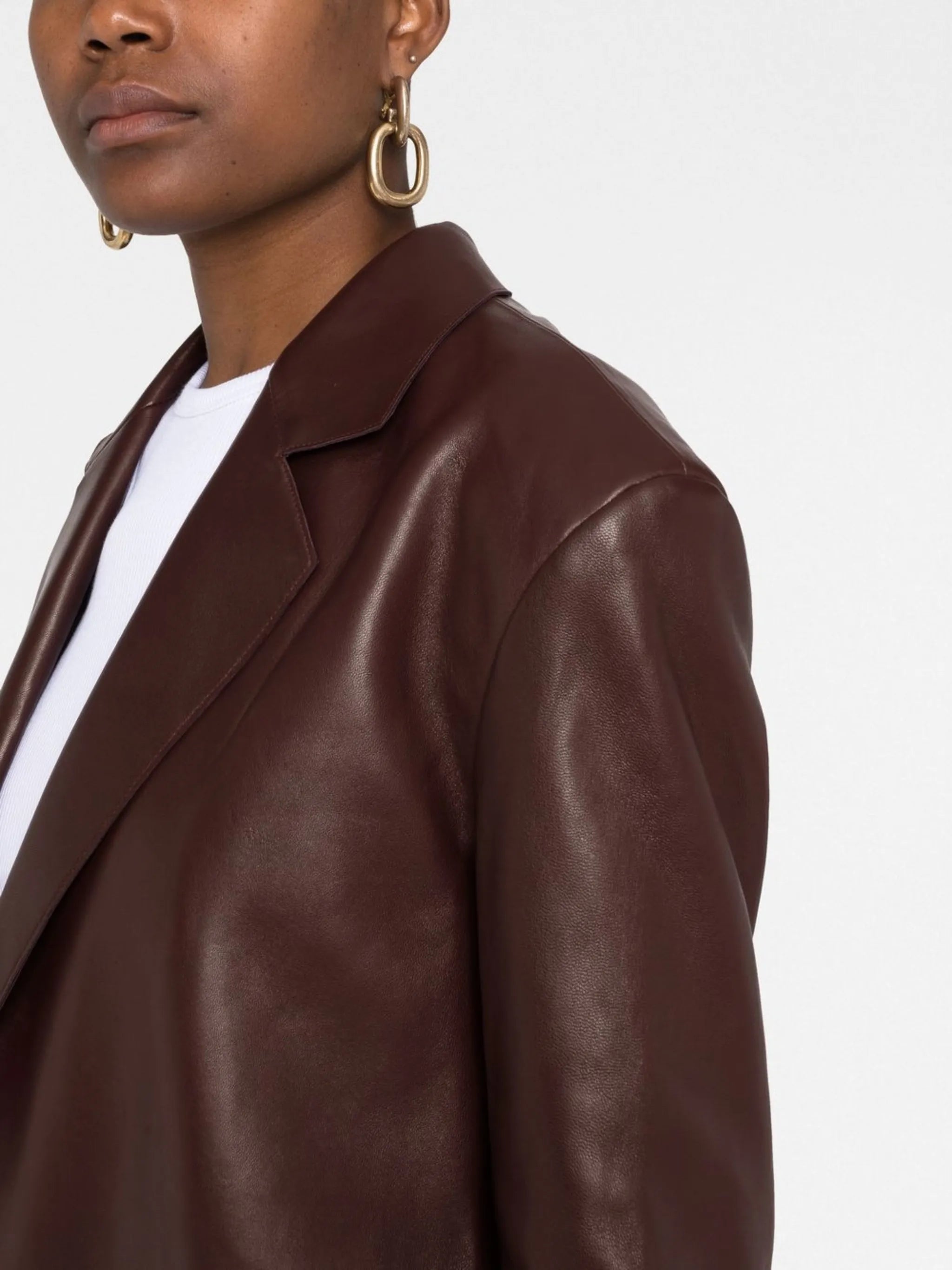single-breasted lambskin blazer