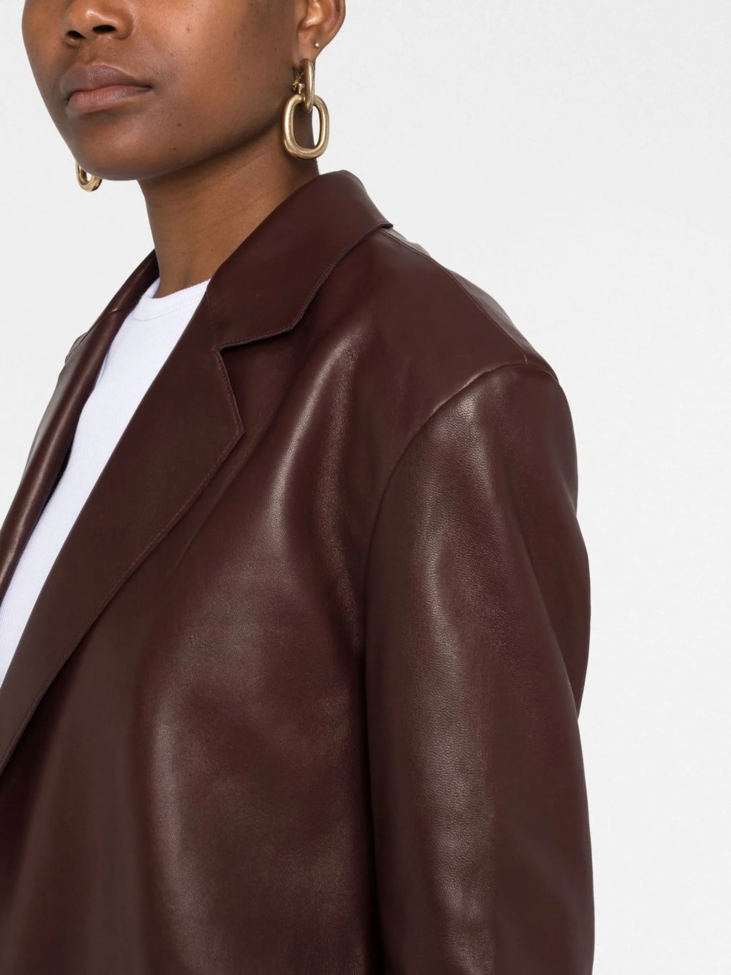 single-breasted lambskin blazer