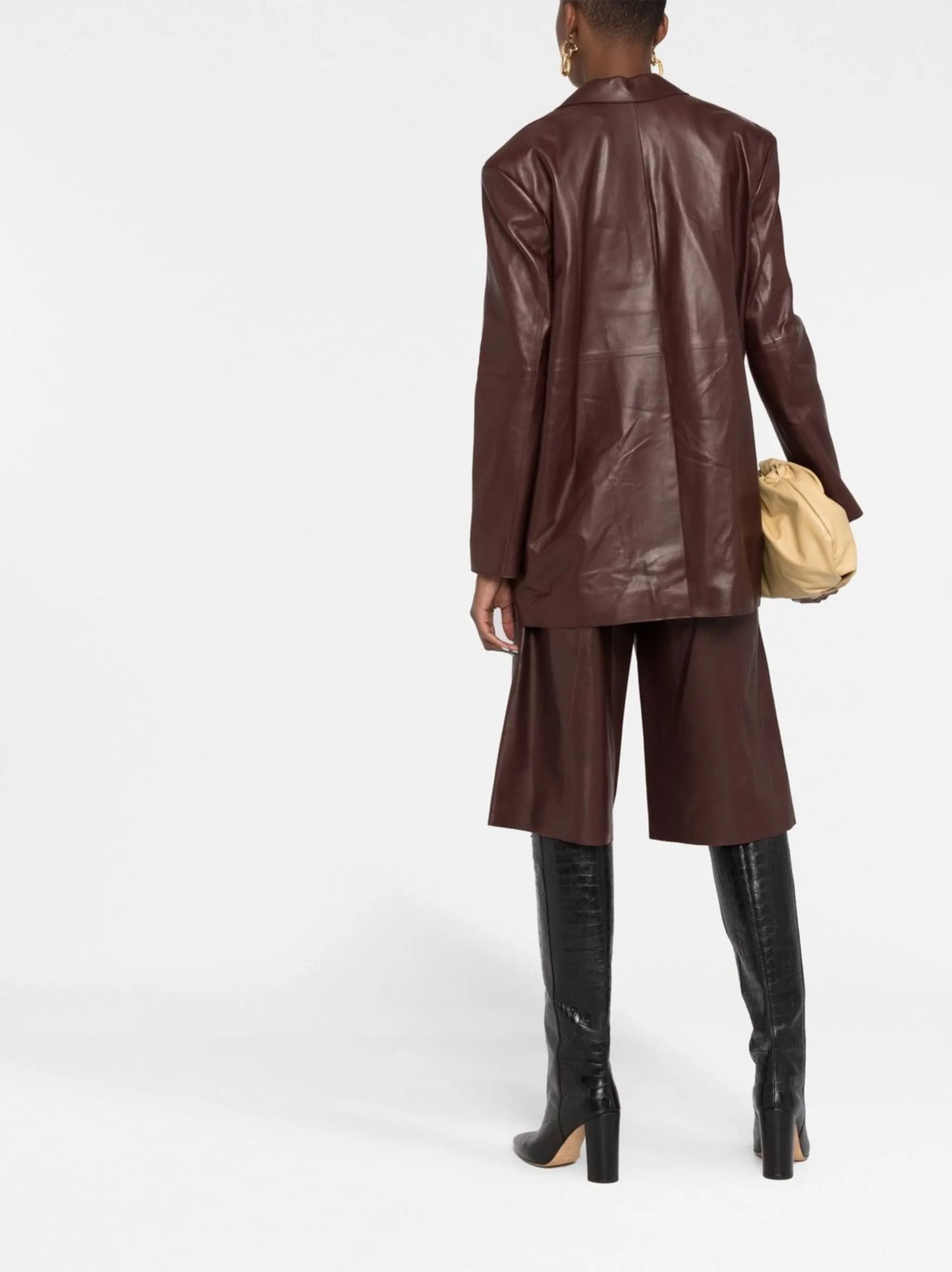 single-breasted lambskin blazer