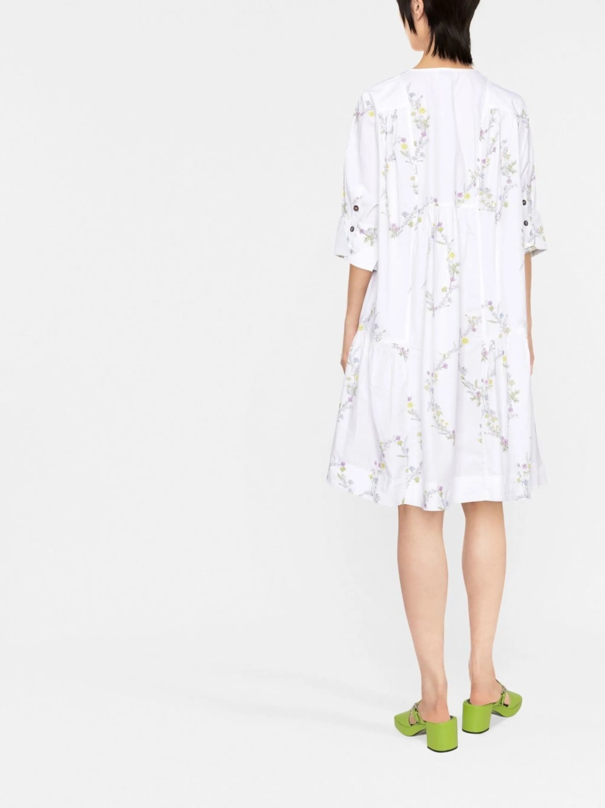 floral-print cotton dress