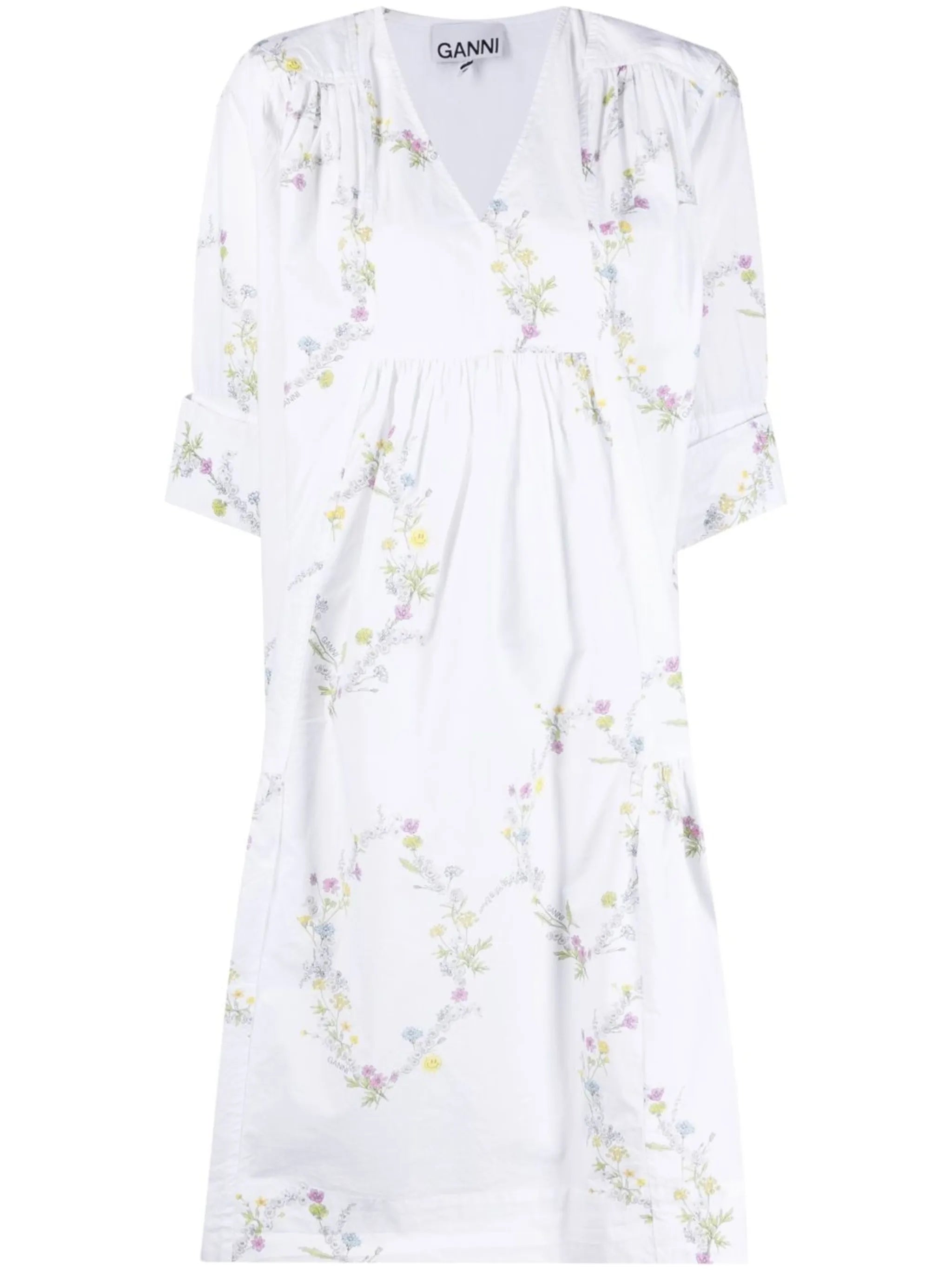 floral-print cotton dress