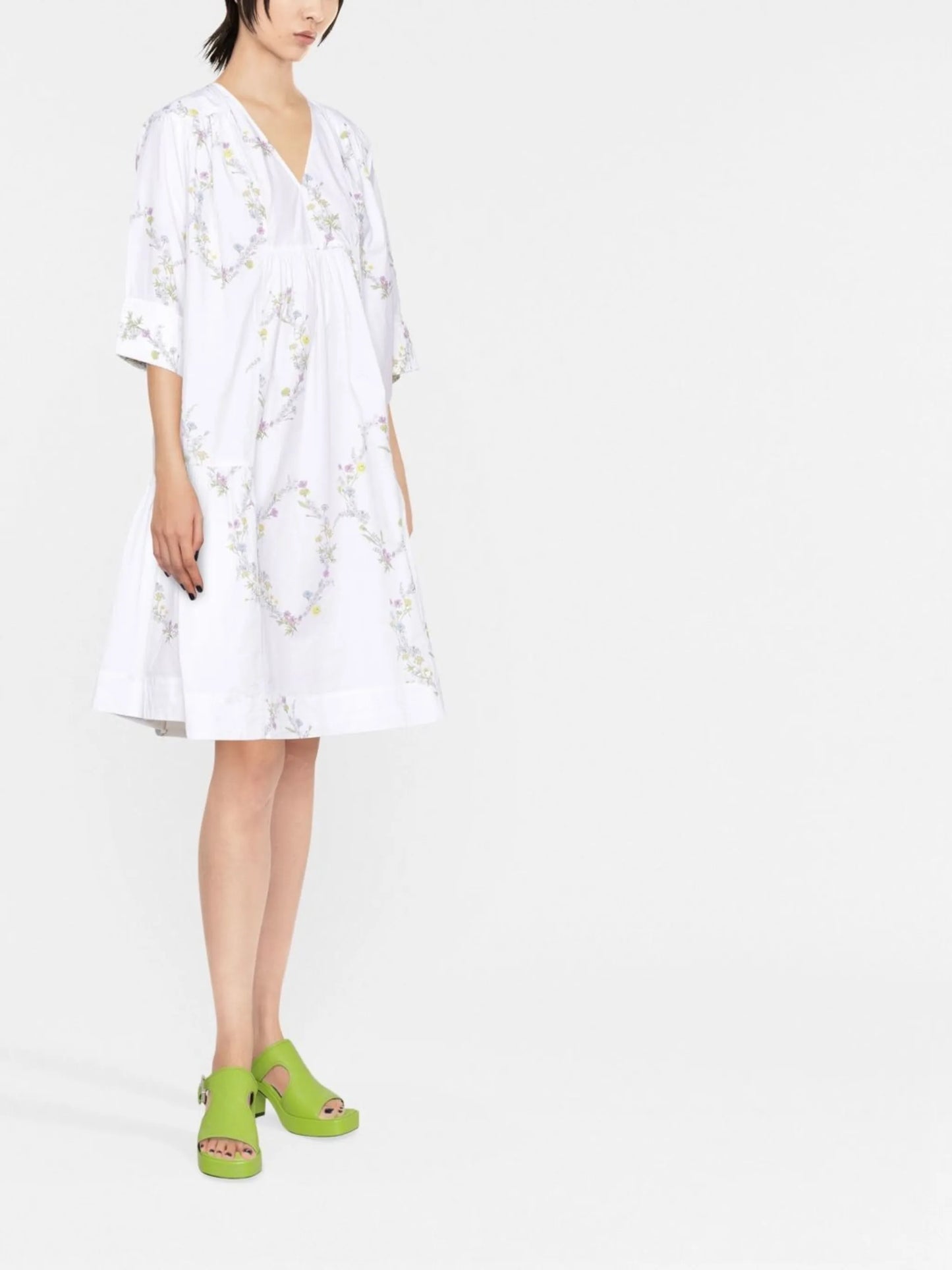 floral-print cotton dress