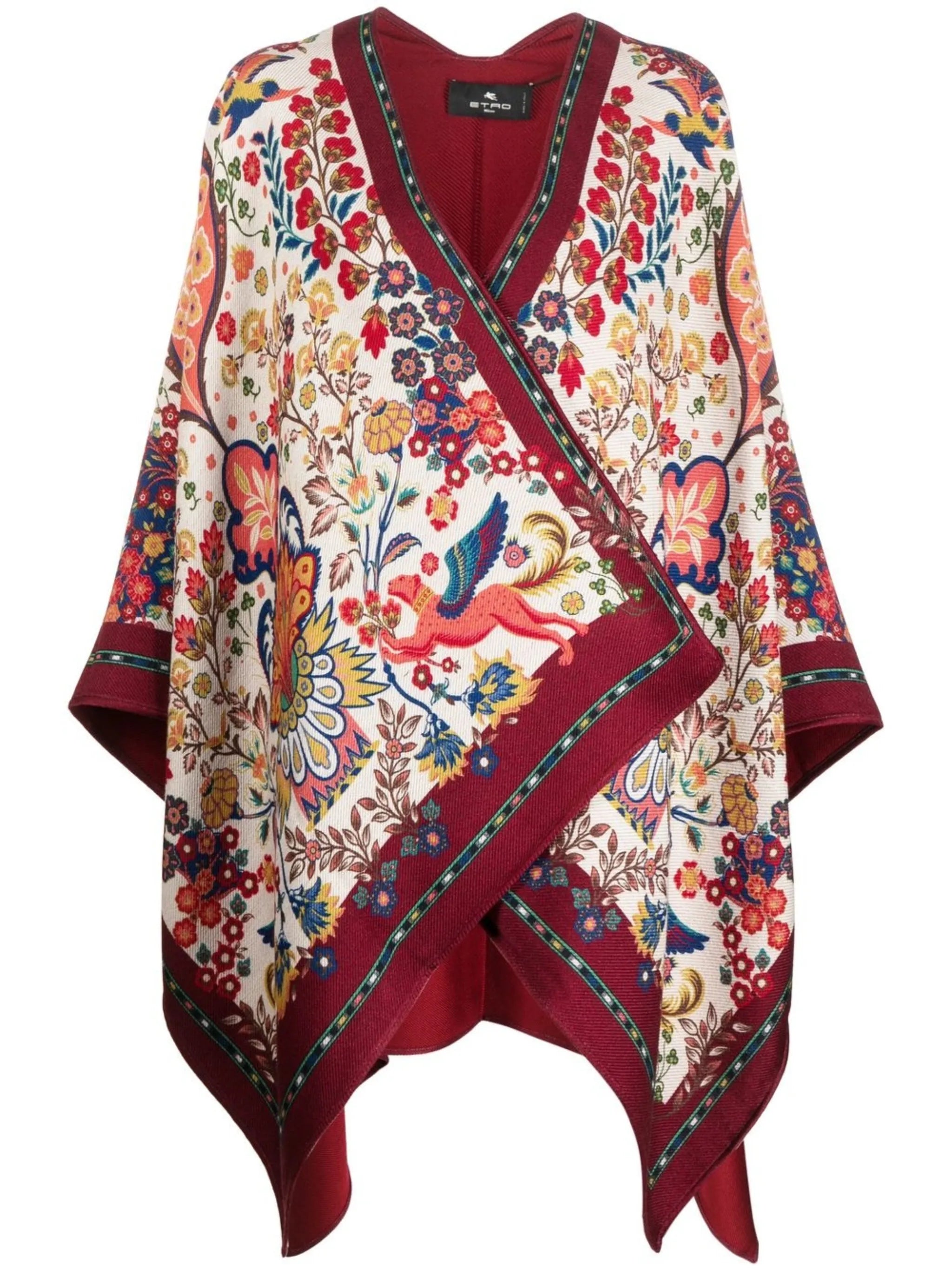floral-print cape