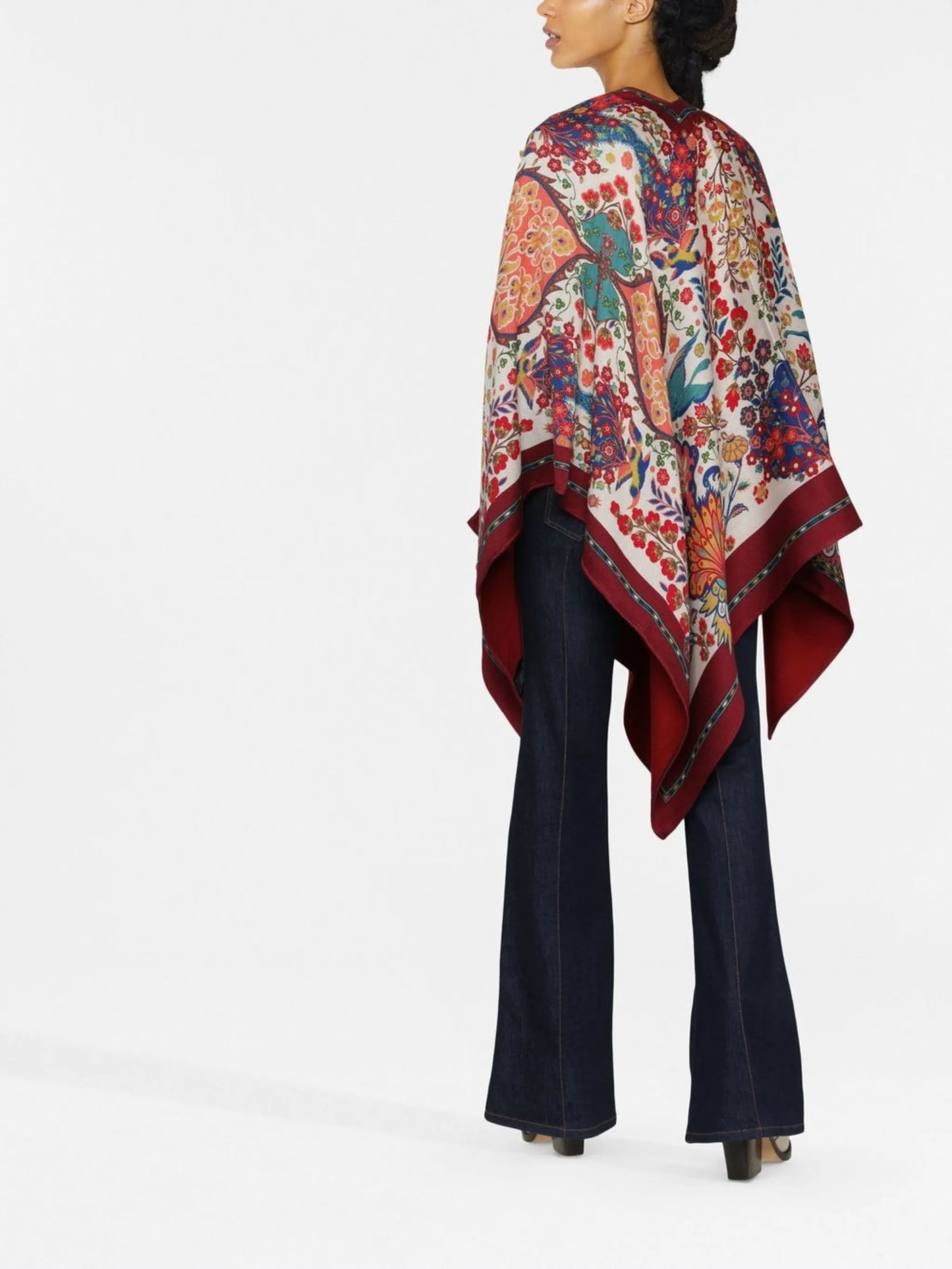 floral-print cape