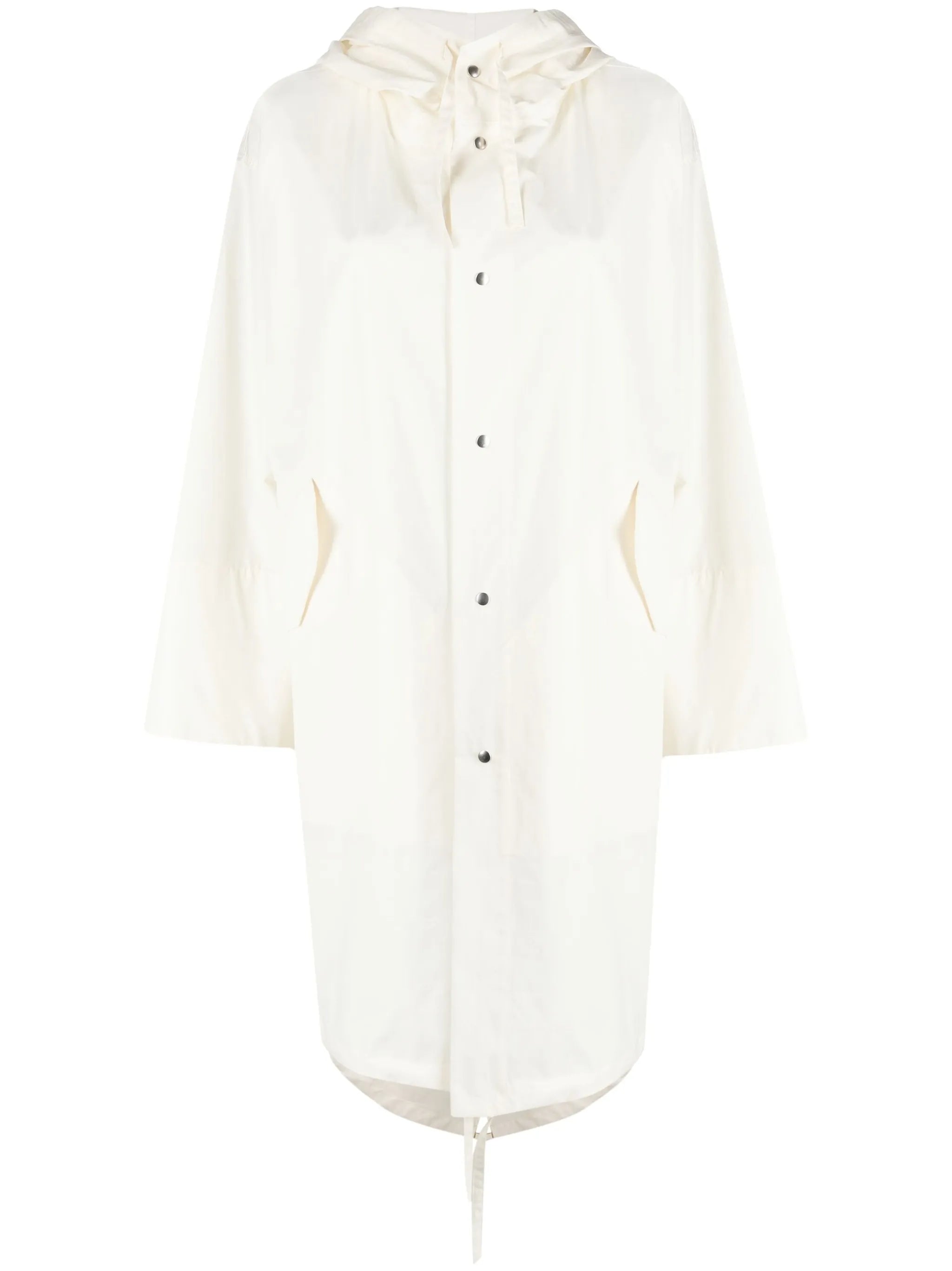 logo-print drawstring coat