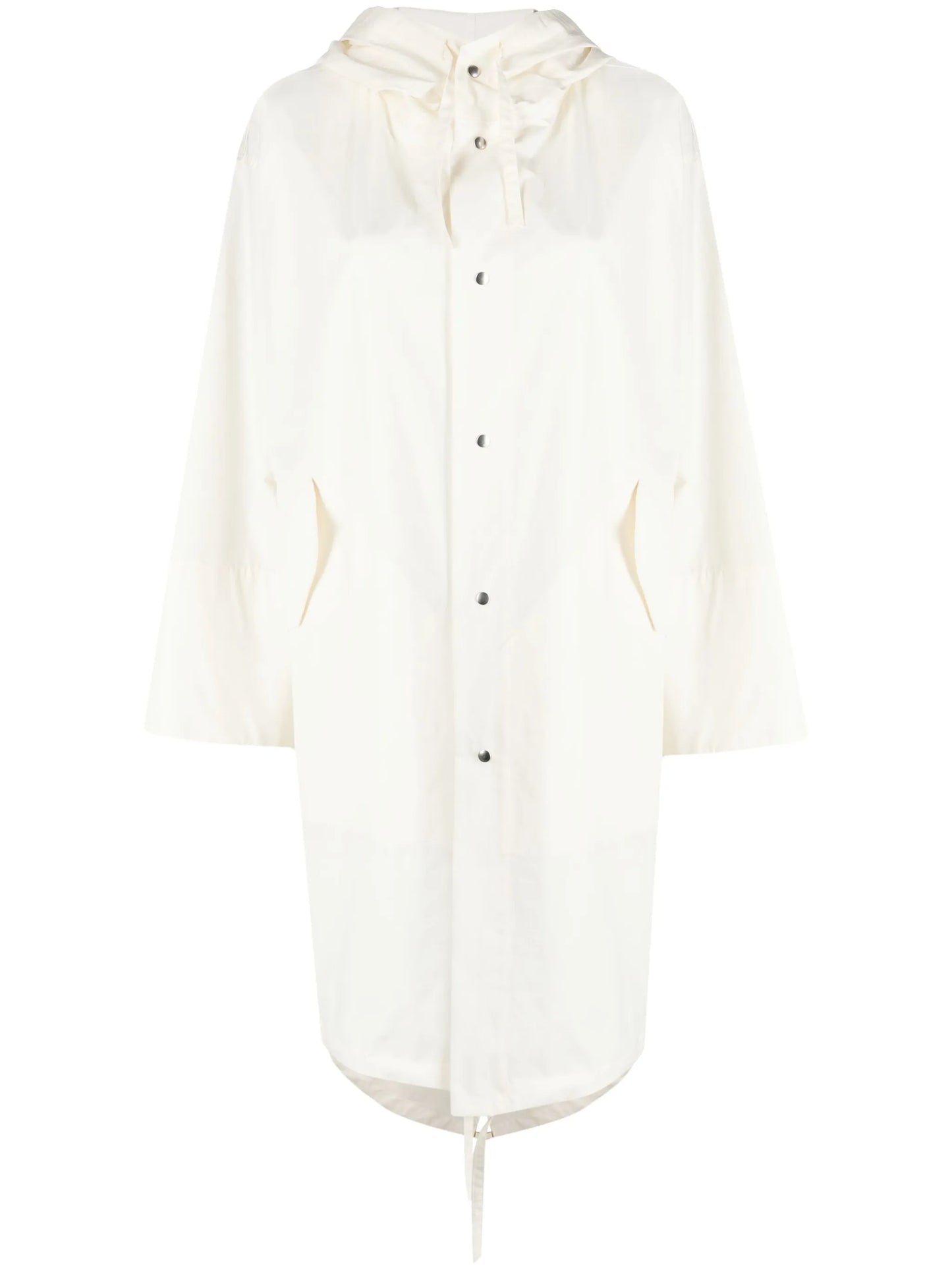 logo-print drawstring coat