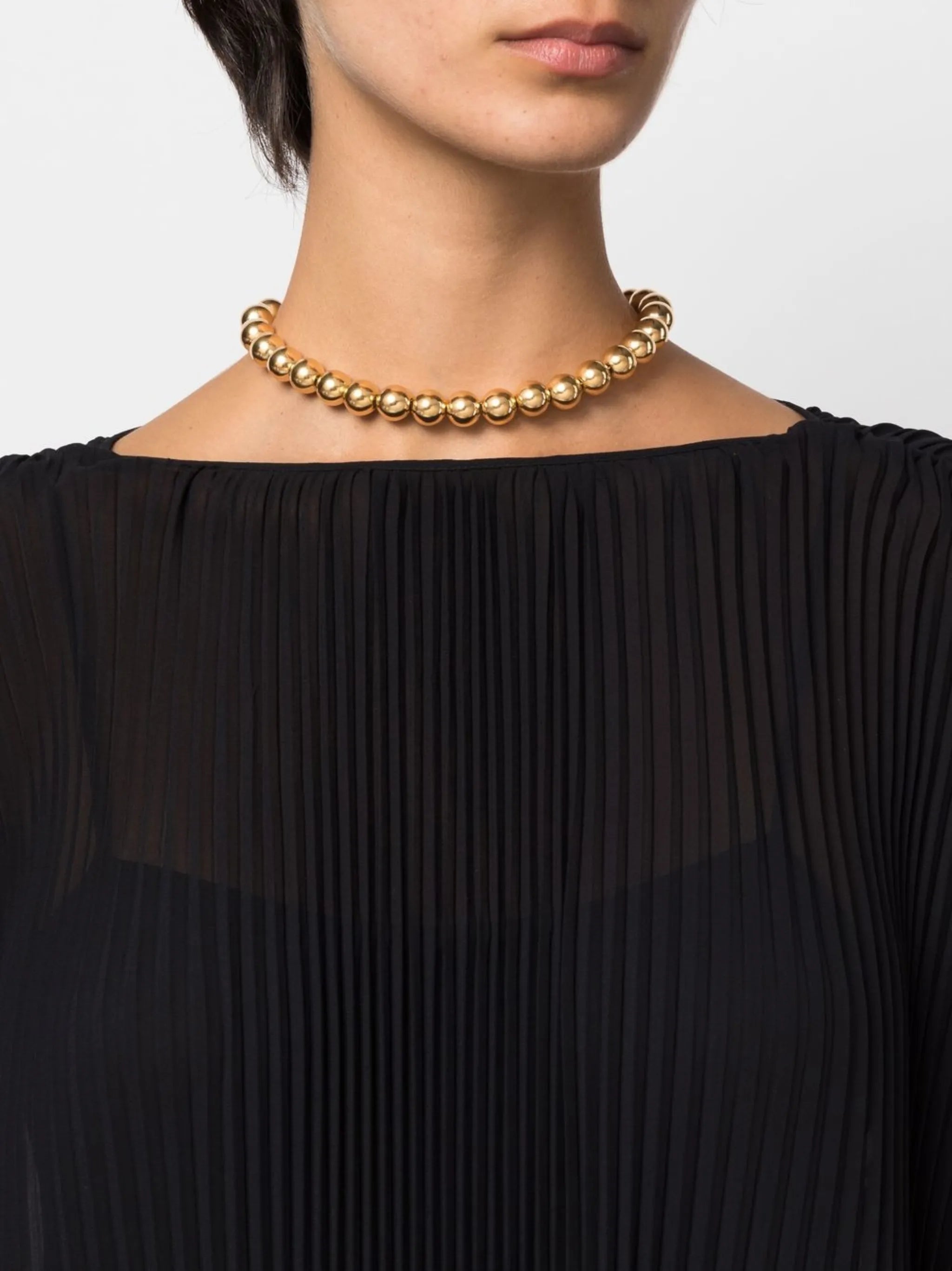 gold-plated bead necklace