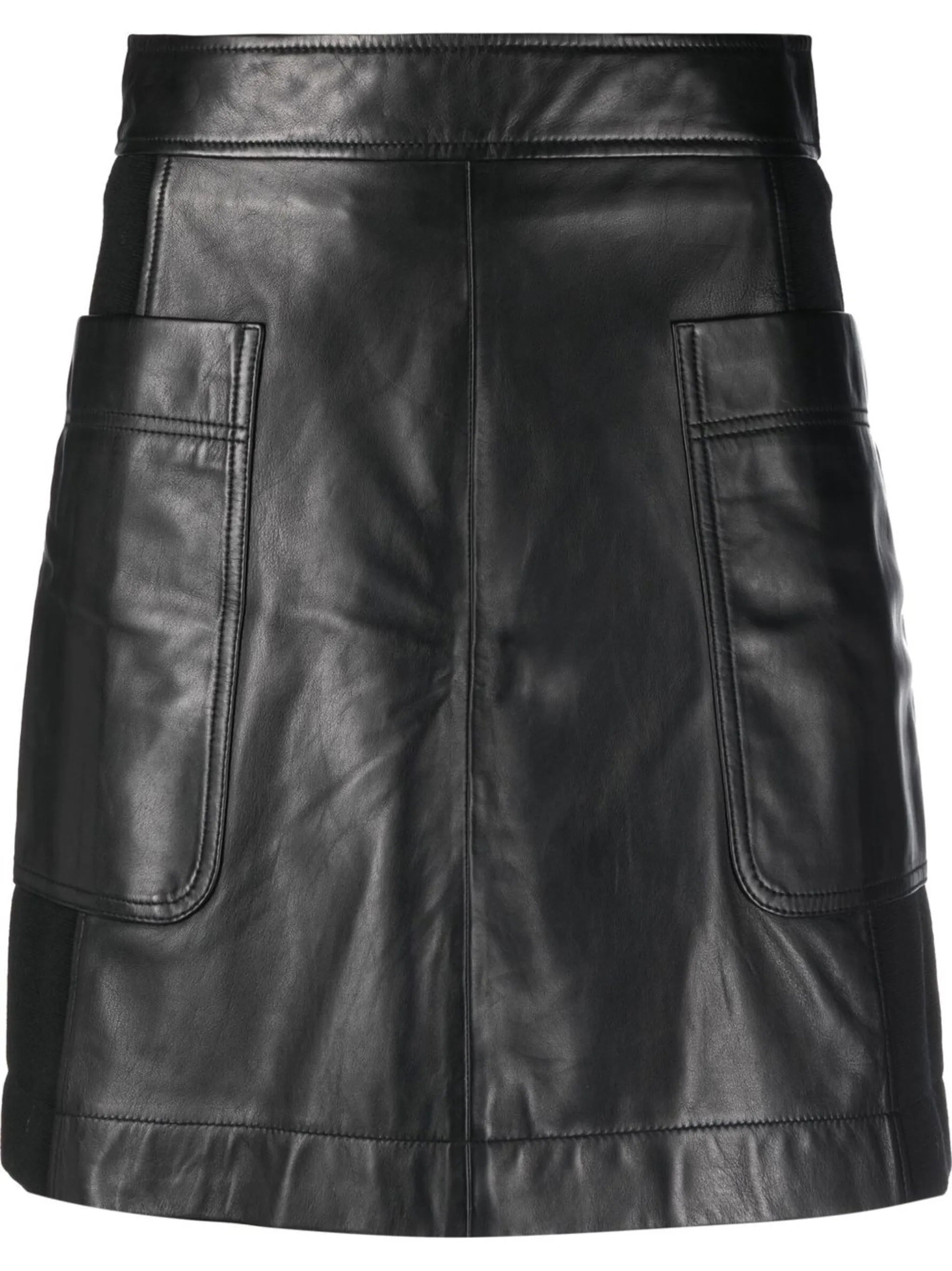 high-rise leather miniskirt