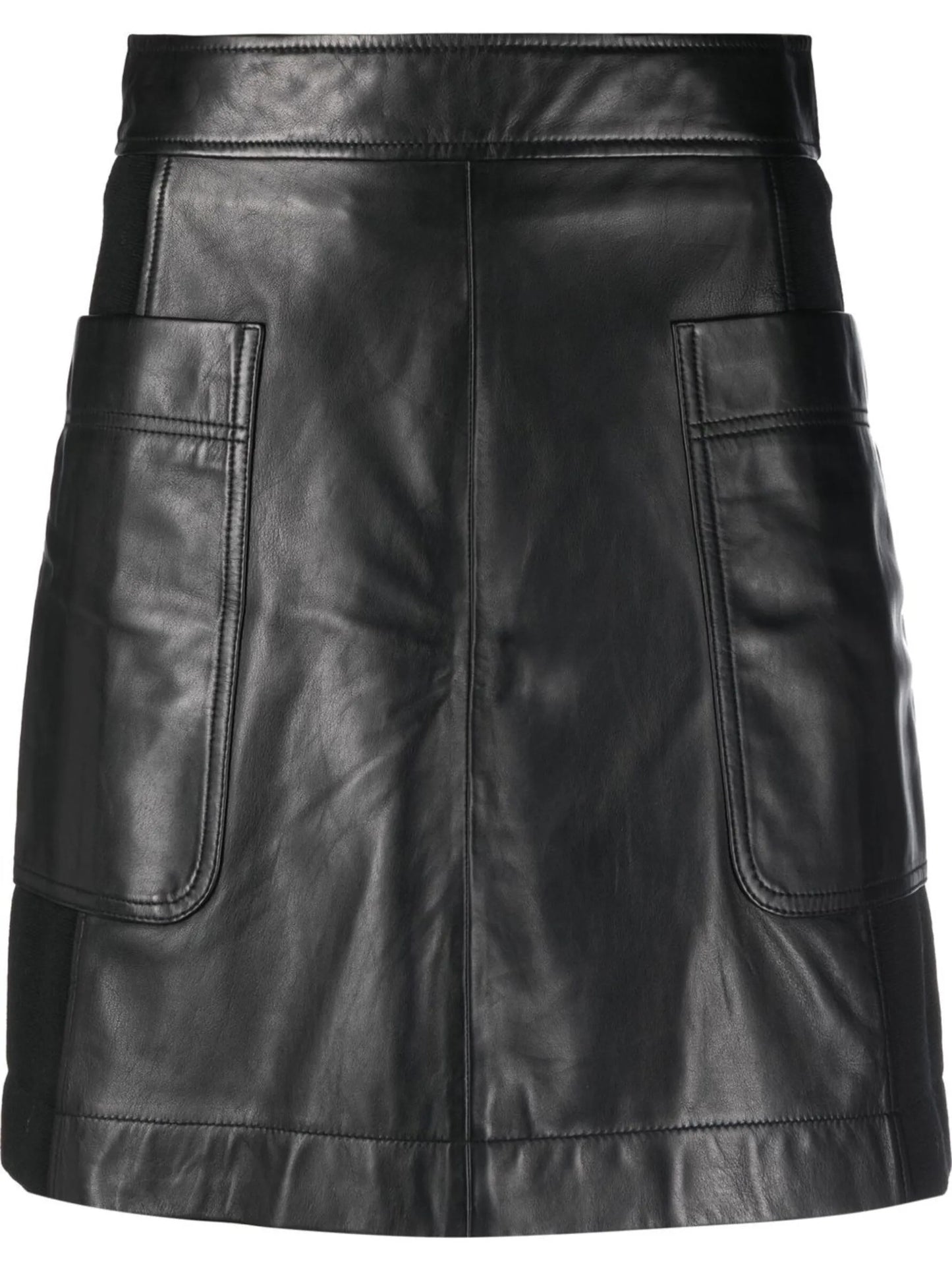 high-rise leather miniskirt