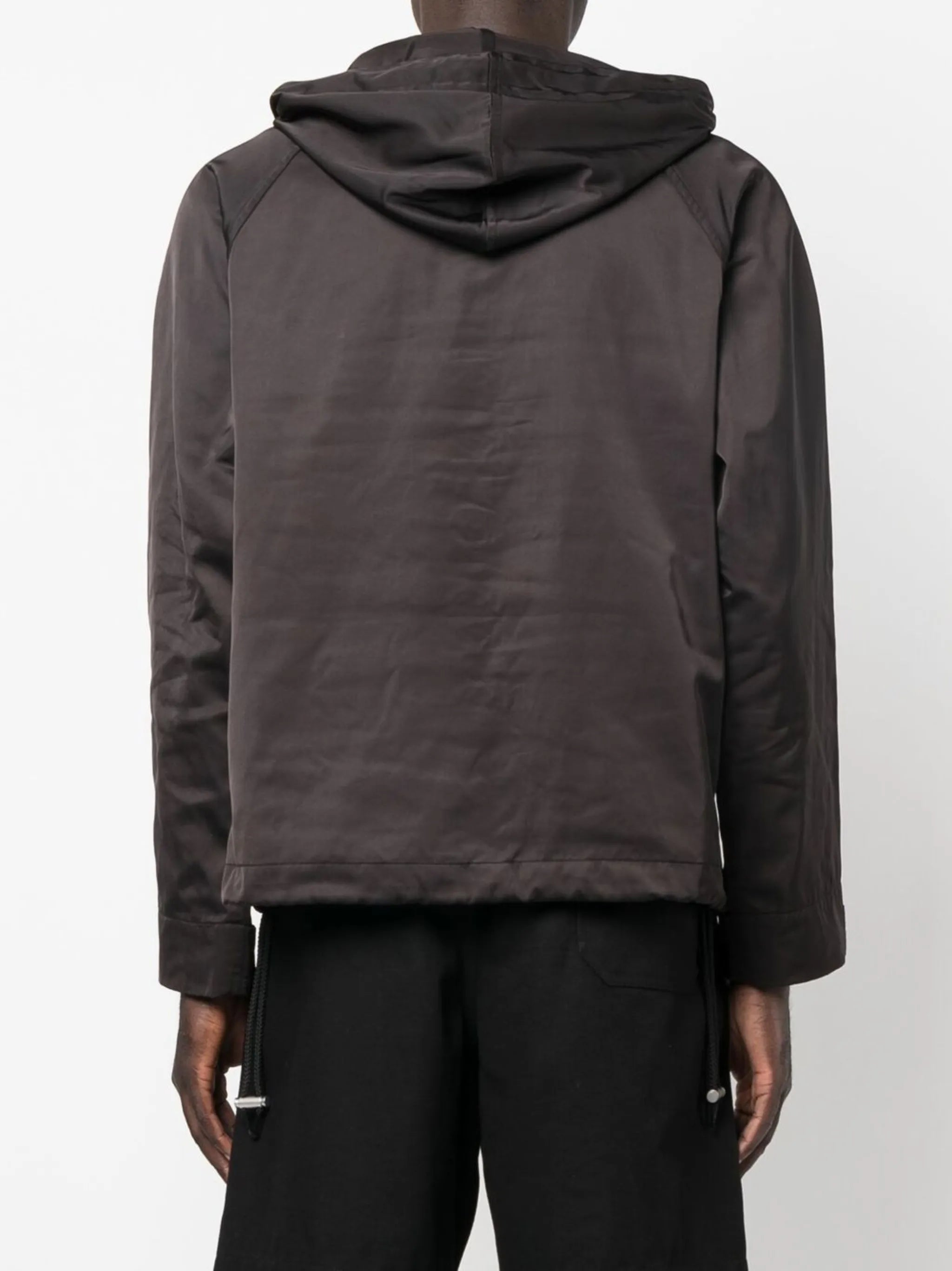 logo-print hooded satin jacket