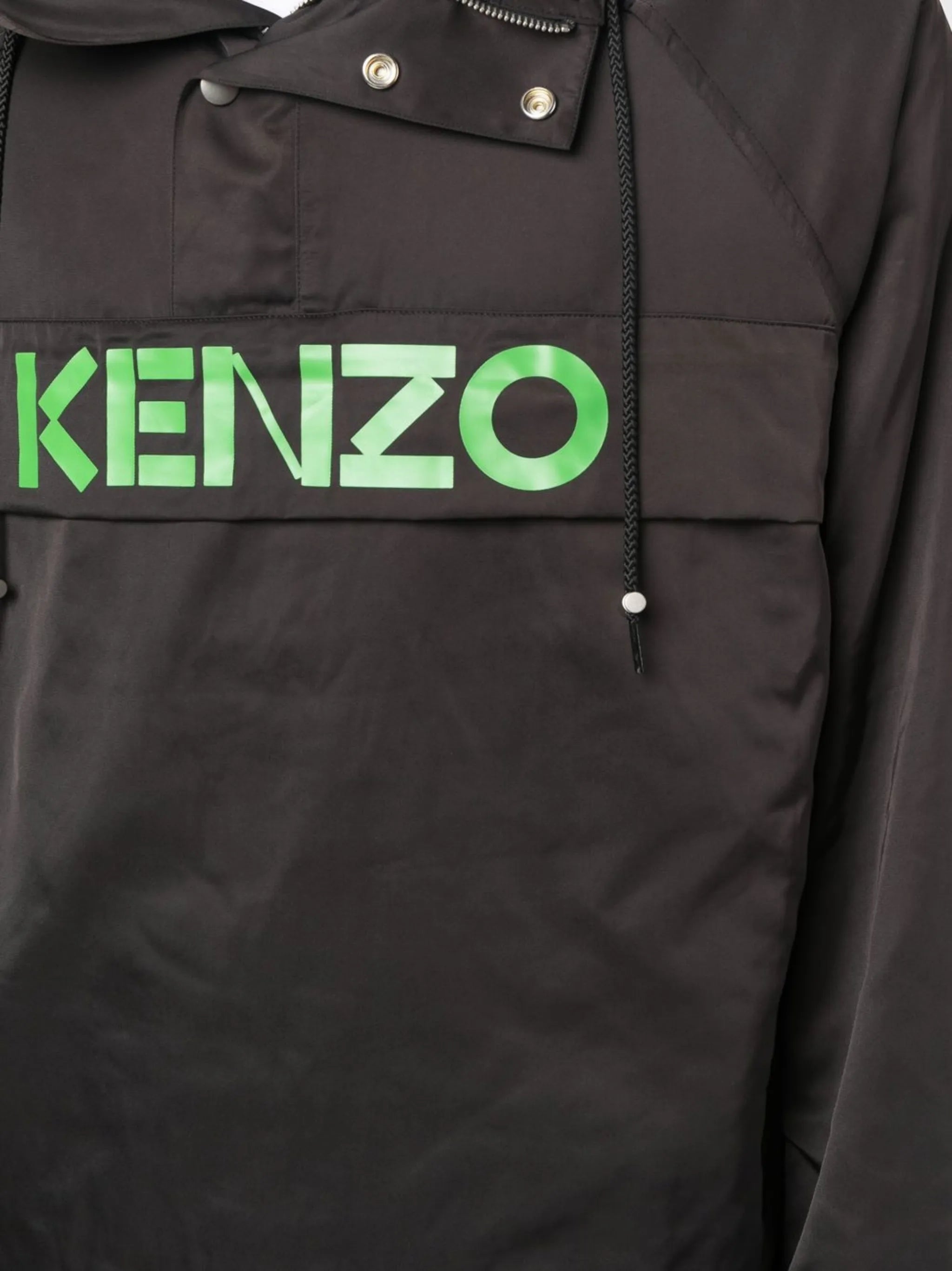 logo-print hooded satin jacket