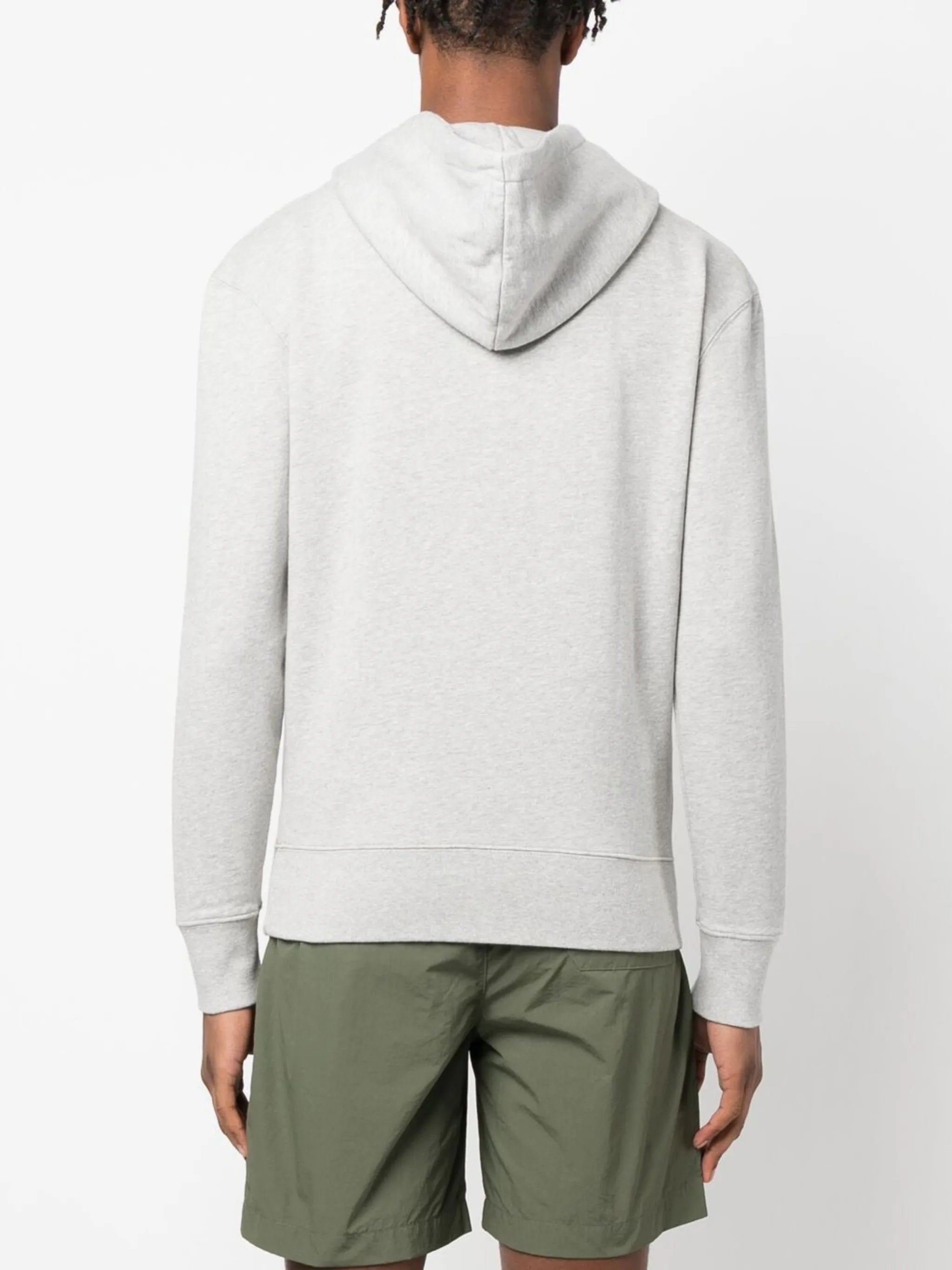 fox-embroidered cotton hoodie