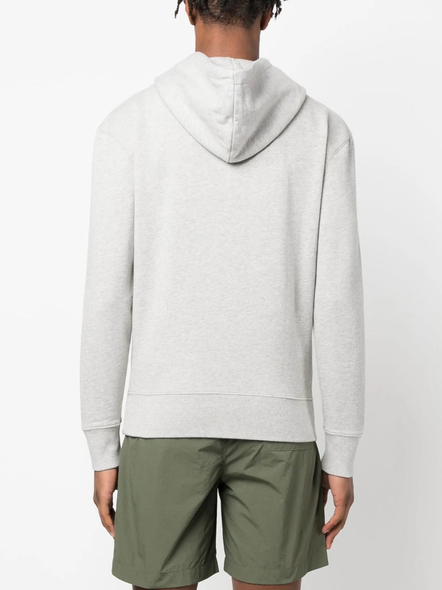 fox-embroidered cotton hoodie