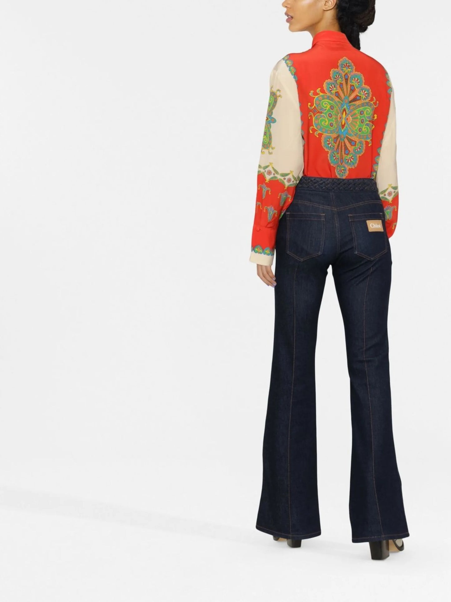 paisley pussy-bow blouse
